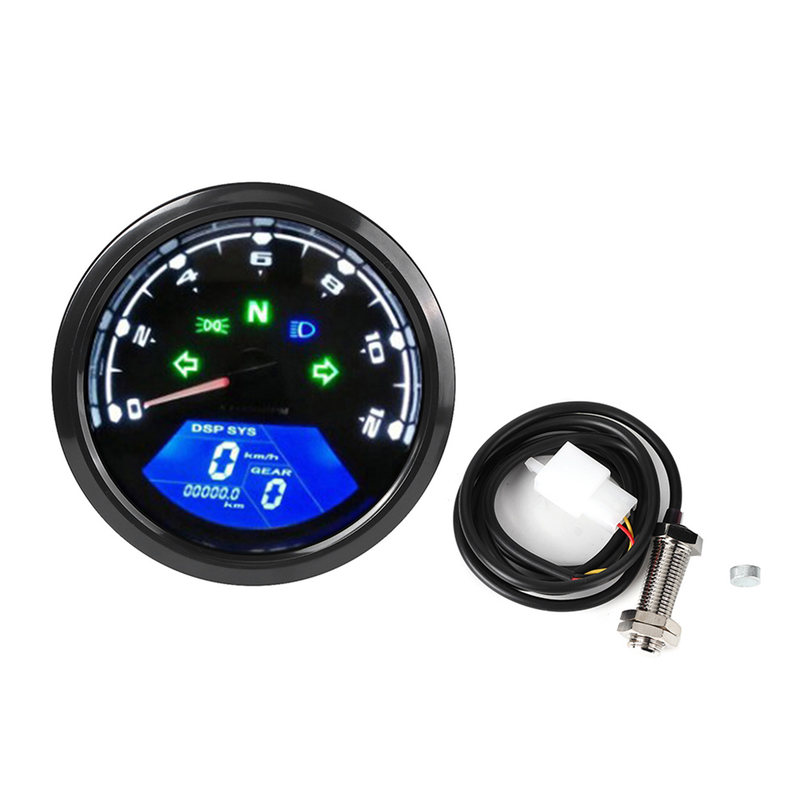 Lcd-motorradtacho, Blendfreier Drehzahlmesser, Kilometerzähler, Öldruckanzeige, Multifunktionsteile