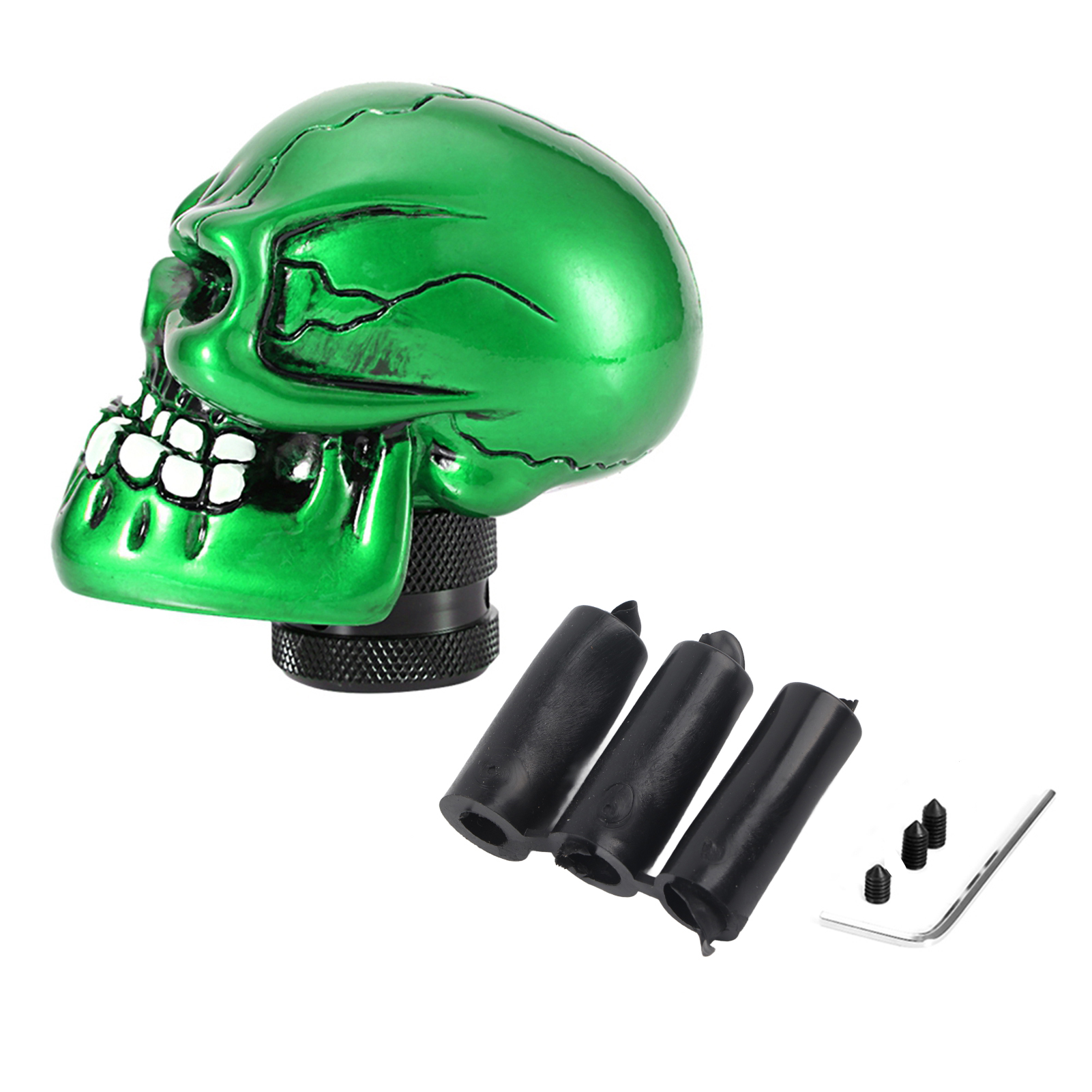 Universeller Grüner Schalthebel Für Getunte Autos, Totenkopf-kopf