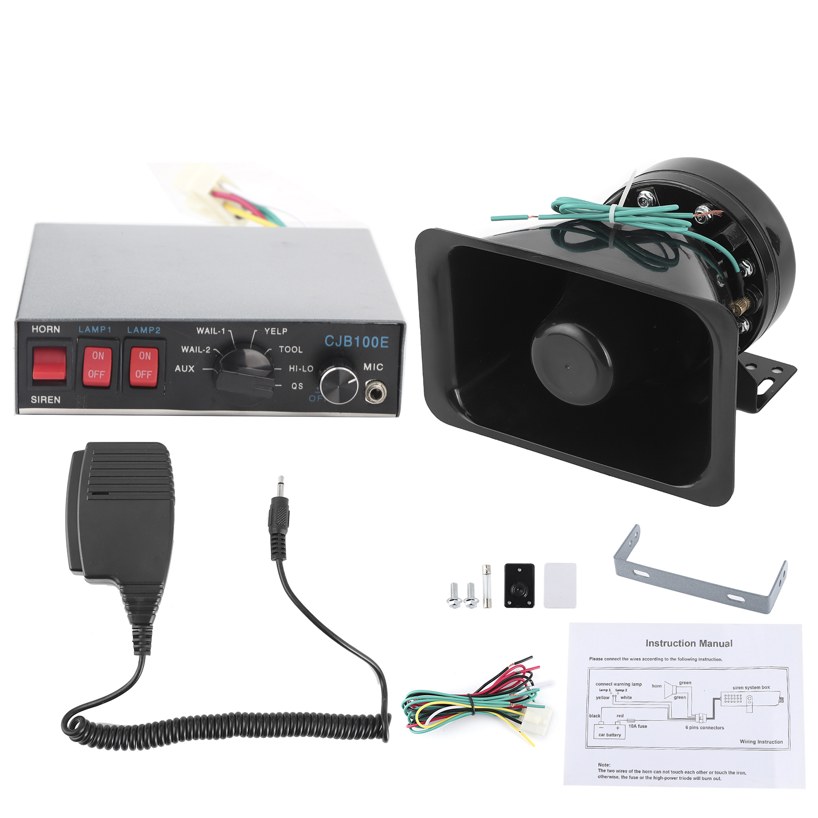 100-w-12-v-außensirene, 8 Töne, 130 Db, Universeller Akustischer Alarm Für Feuerwehrfahrzeuge, Krankenwagen Und Pkw