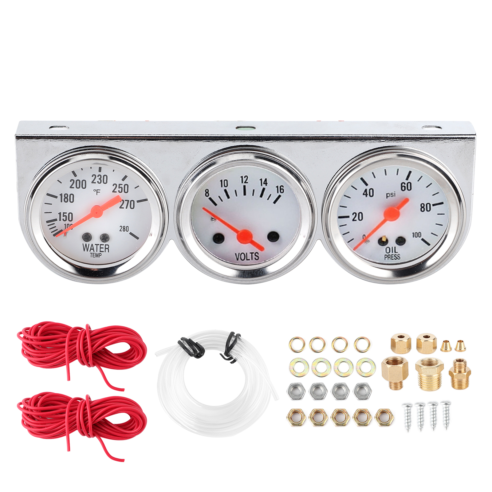 Universelles 3-in-1-messgerät: Wassertemperatur, Spannung, Öldruck, 52-mm-mechanischer Zähler.