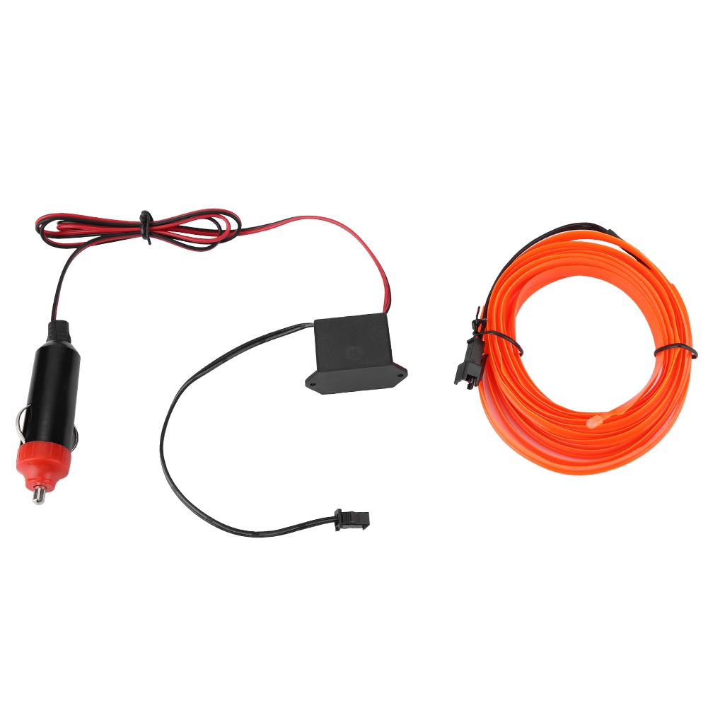 12v Gleichstrom-lichtkabel In Orange Für Autos, Kaltweißes Licht Mit Zigarettenanzünderstecker, 2 Meter