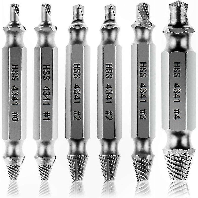 Satz Mit 6 Schrauben- Und Bolzenausdrehern, Hss 4341 Stahl, Härte Über 63 Hrc, Ideal Zum Entfernen Beschädigter Oder Abgebrochener Befestigungselemente
