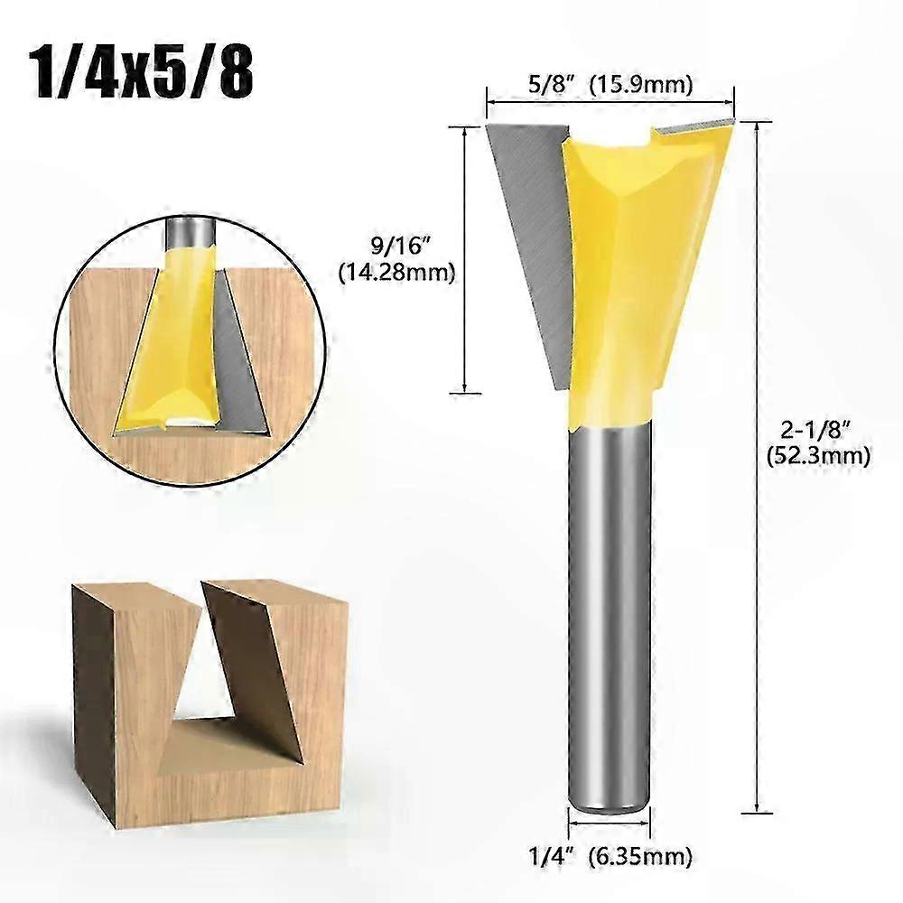 1/4"-nutfräser-set Mit Geradem Schaft, 6 Mm Schaft, 14° Winkel, Für Oberfräsen, Holzbearbeitung, Gravieren Und Andere Holzarbeiten, 14-teiliges Set