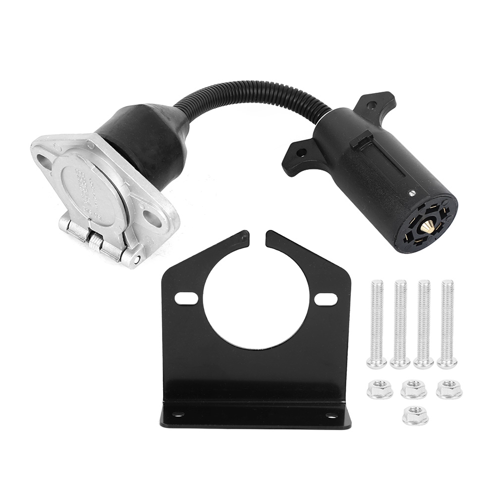 7 Us-universaladapter Von 7 Flachstiften Auf 7 Rundstifte Für Wohnwagen, Anhänger Und Sattelanhänger