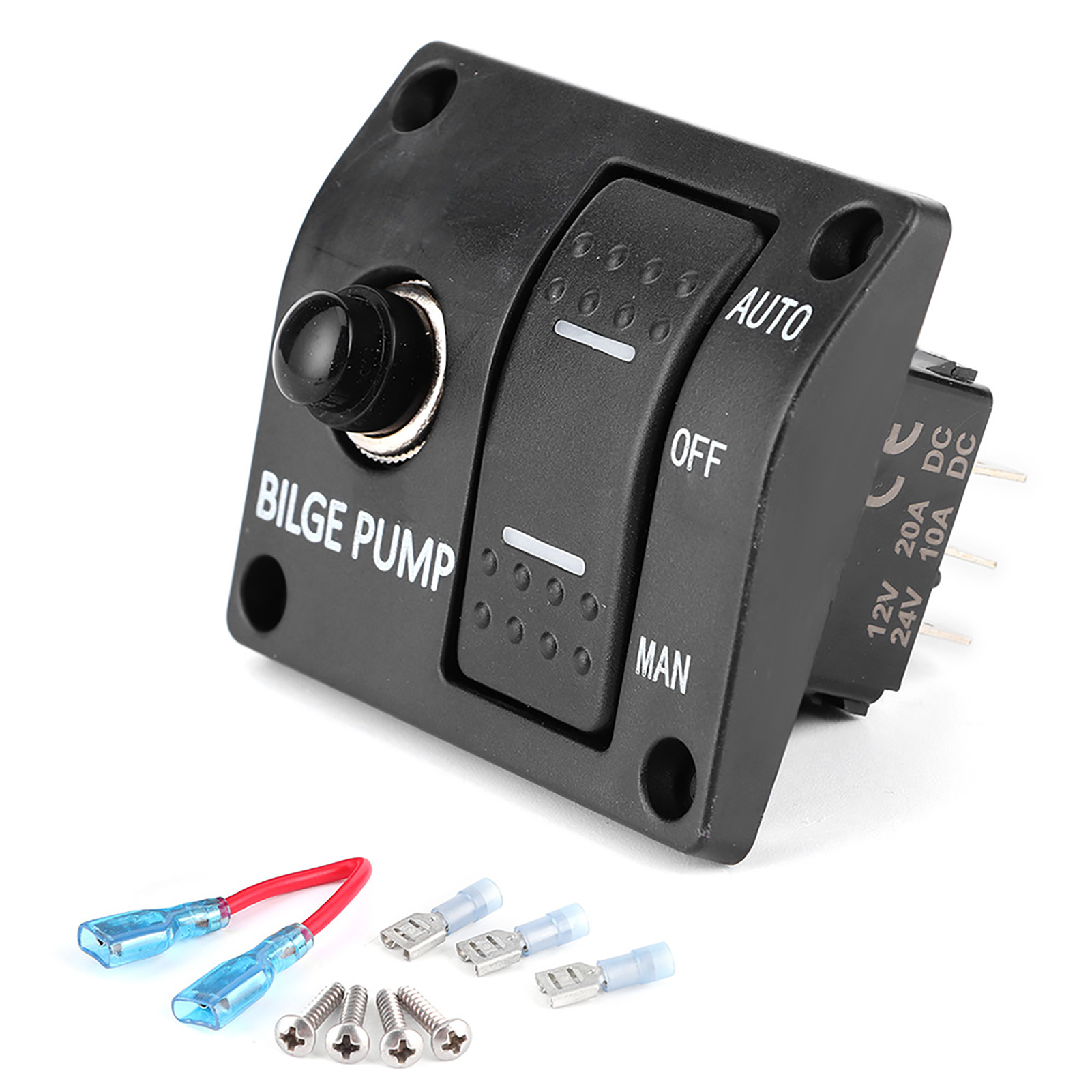 3-wege-bilgenpumpen-schalttafel, Auto/manuell Ab, 12 V/24 V, Mit Led-anzeige Und Integriertem 15-a-leistungsschalter