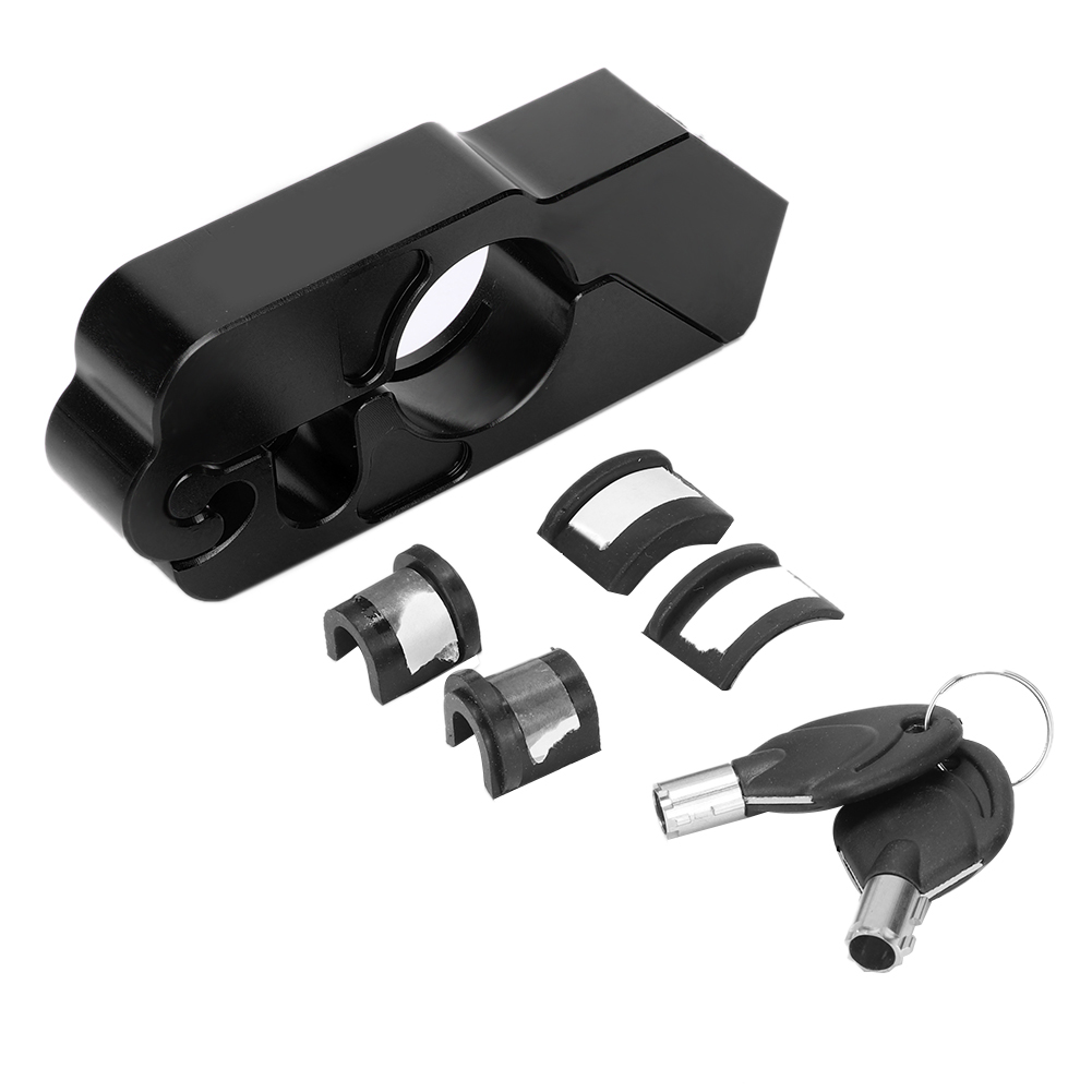 Universeller Cnc-gefräster Diebstahlsicherungsgriff Aus Aluminiumlegierung Für Motorradlenker, Schwarze Feststellbremse.