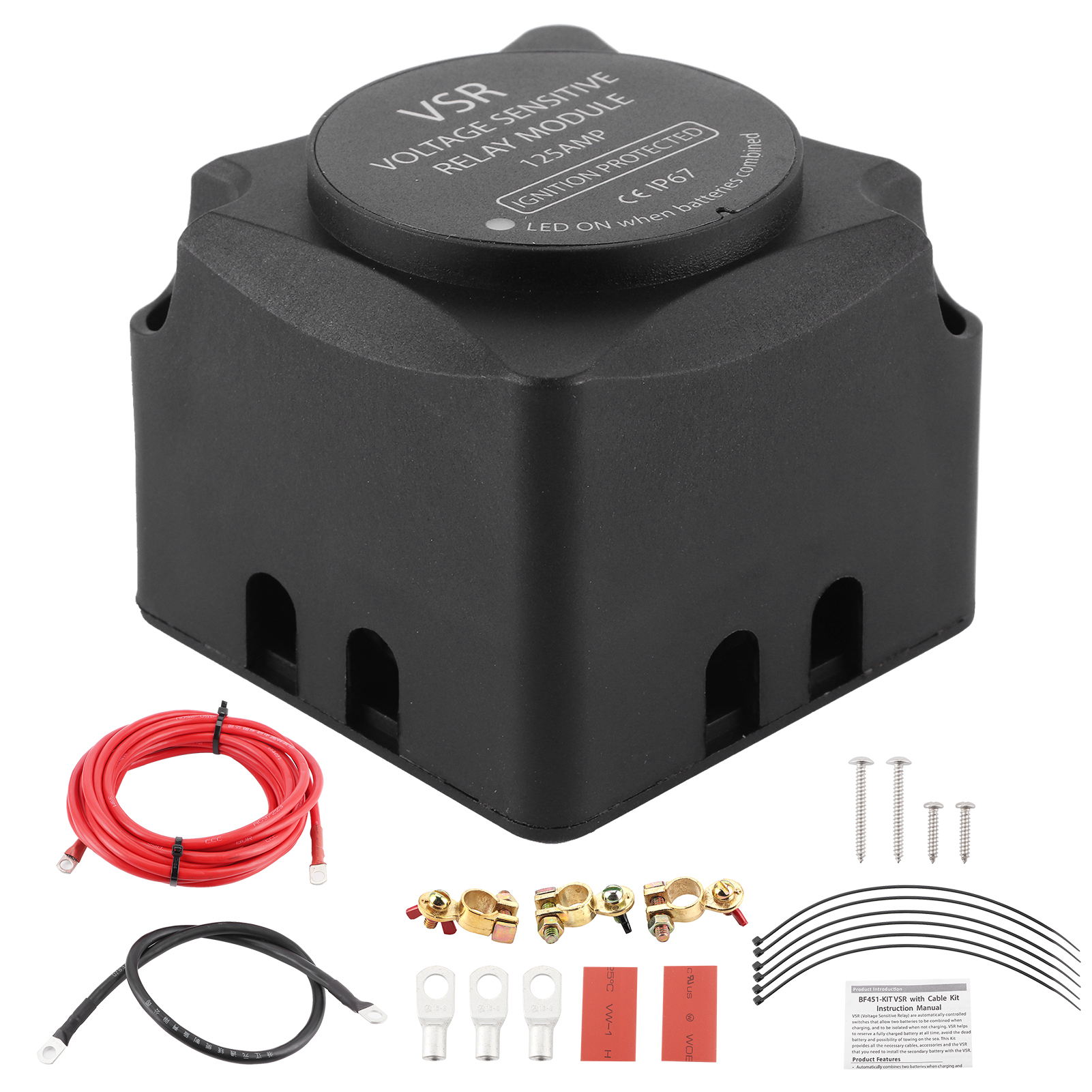 12v 140a Doppelbatterie-isolationsset Mit Spannungsgesteuertem Relais Und Verkabelung Für Lkws, Suvs, Atvs
