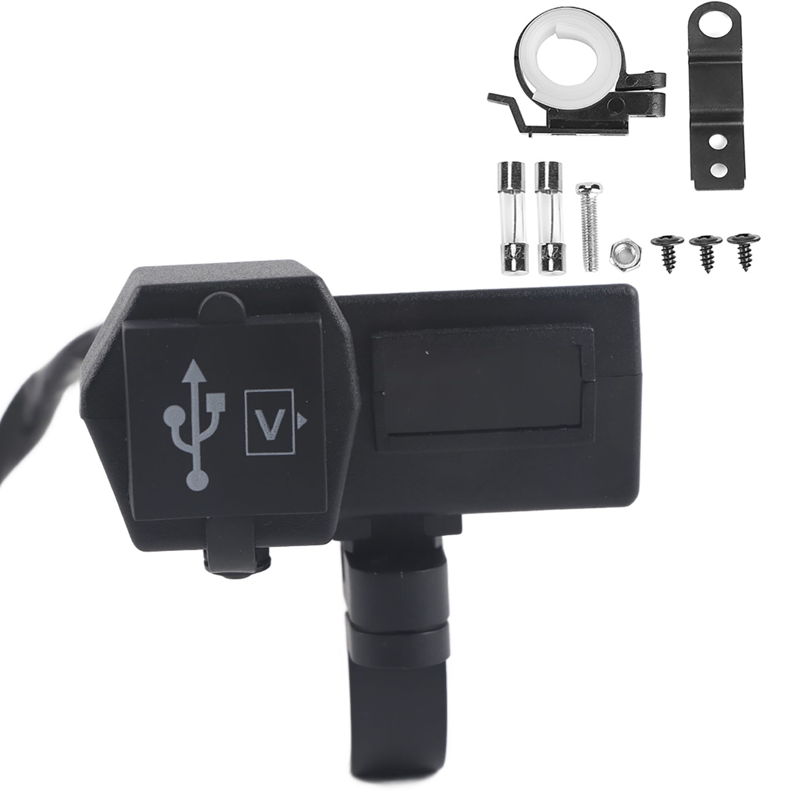 Motorrad-doppel-usb-ladegerät Mit Voltmeteranzeige – Grüner Universaladapterstecker