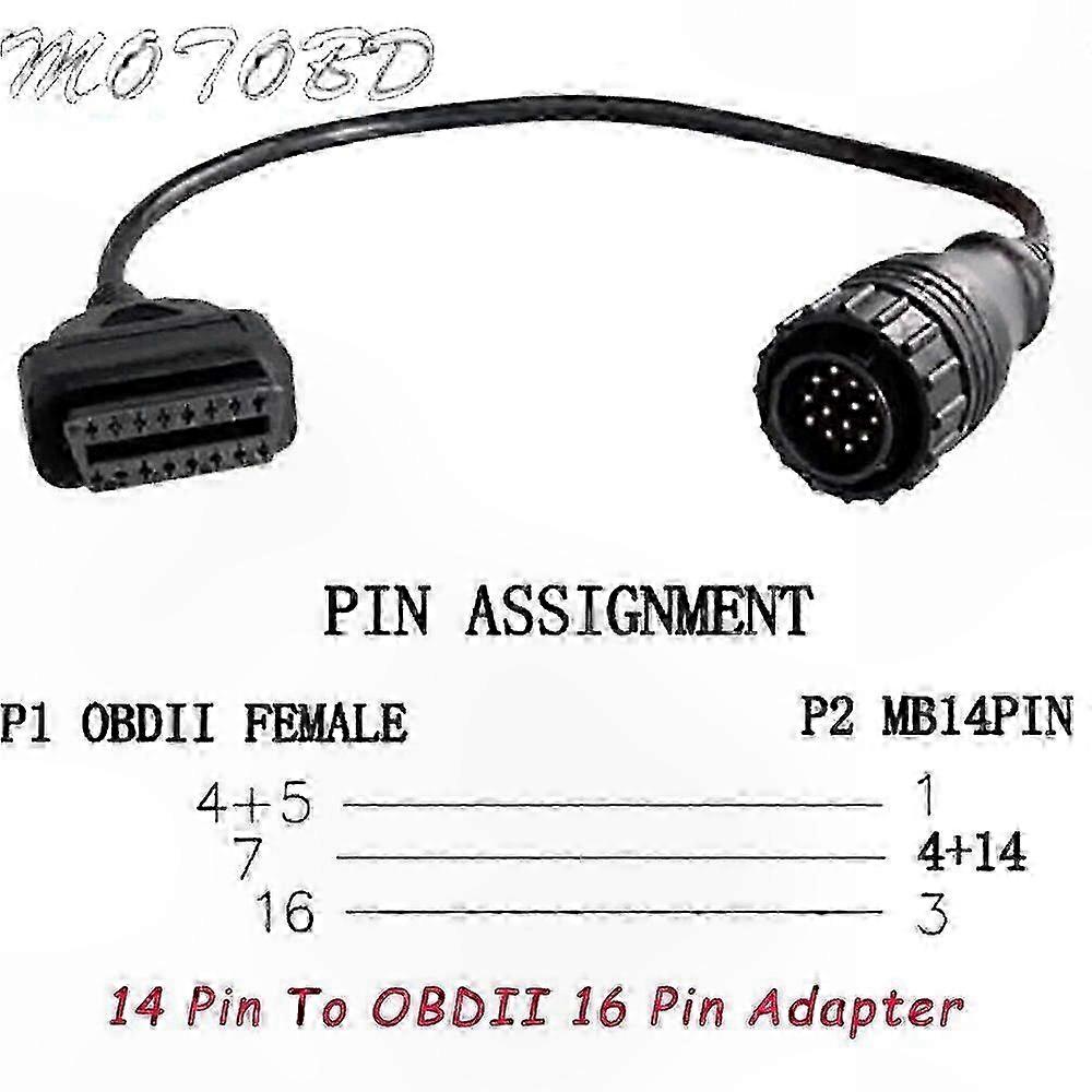 Obd2 14 Auf 16 Pin Diagnosekabeladapter Für Sprinter Fahrzeuge - Edition St1m047, Modell 0719, Kfz-teststecker.