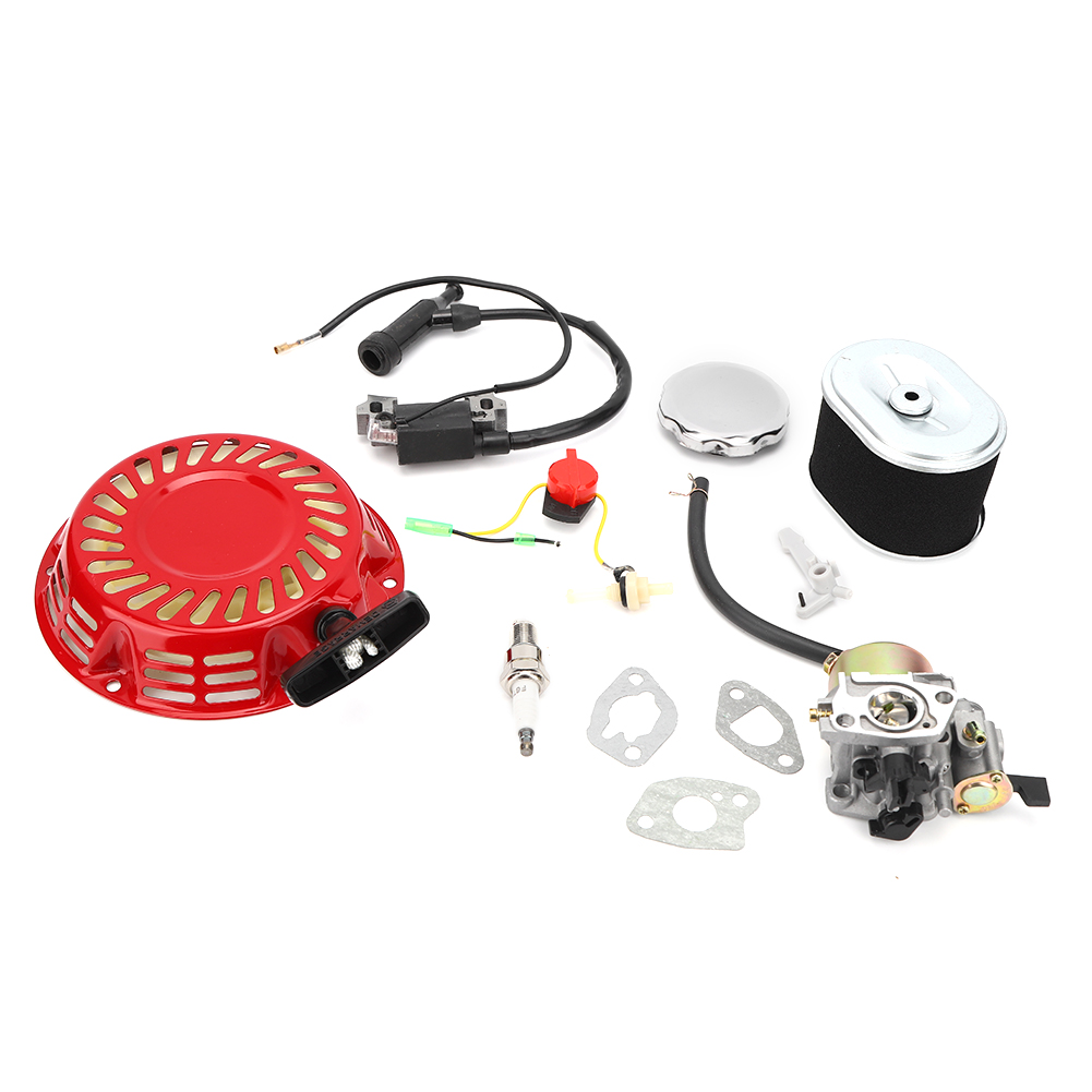 Seilzugstarter, Vergaser, Zündspule, Zündkerze, Ein-/ausschalter, Tankdeckel Und Schlauchsatz Kompatibel Mit Honda Gx160 Gx200