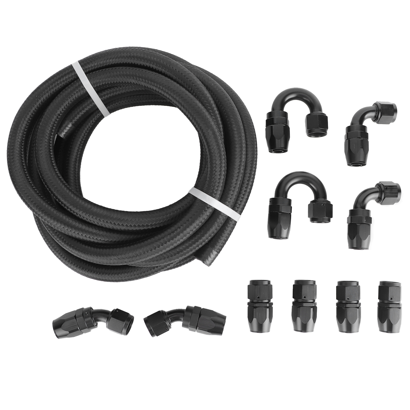 16 Fuß Universal-ölschlauch An10-10an, Kraftstoffleitungsanschluss Aus Edelstahl Mit Nylon-ummantelung Und Adapter