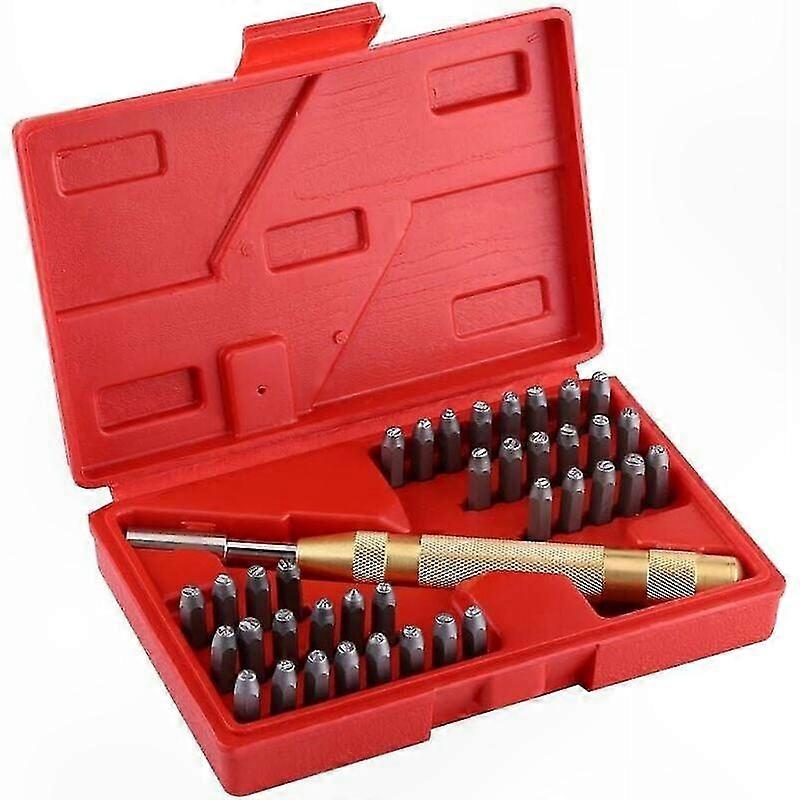 Set Mit 38 Stahlstempeln Zum Markieren Von Leder, Für Gravurarbeiten Und Personalisierungsprojekte – Inklusive Zahlen Und Buchstaben, Robustes Werkzeug Für Präzises Stempeln
