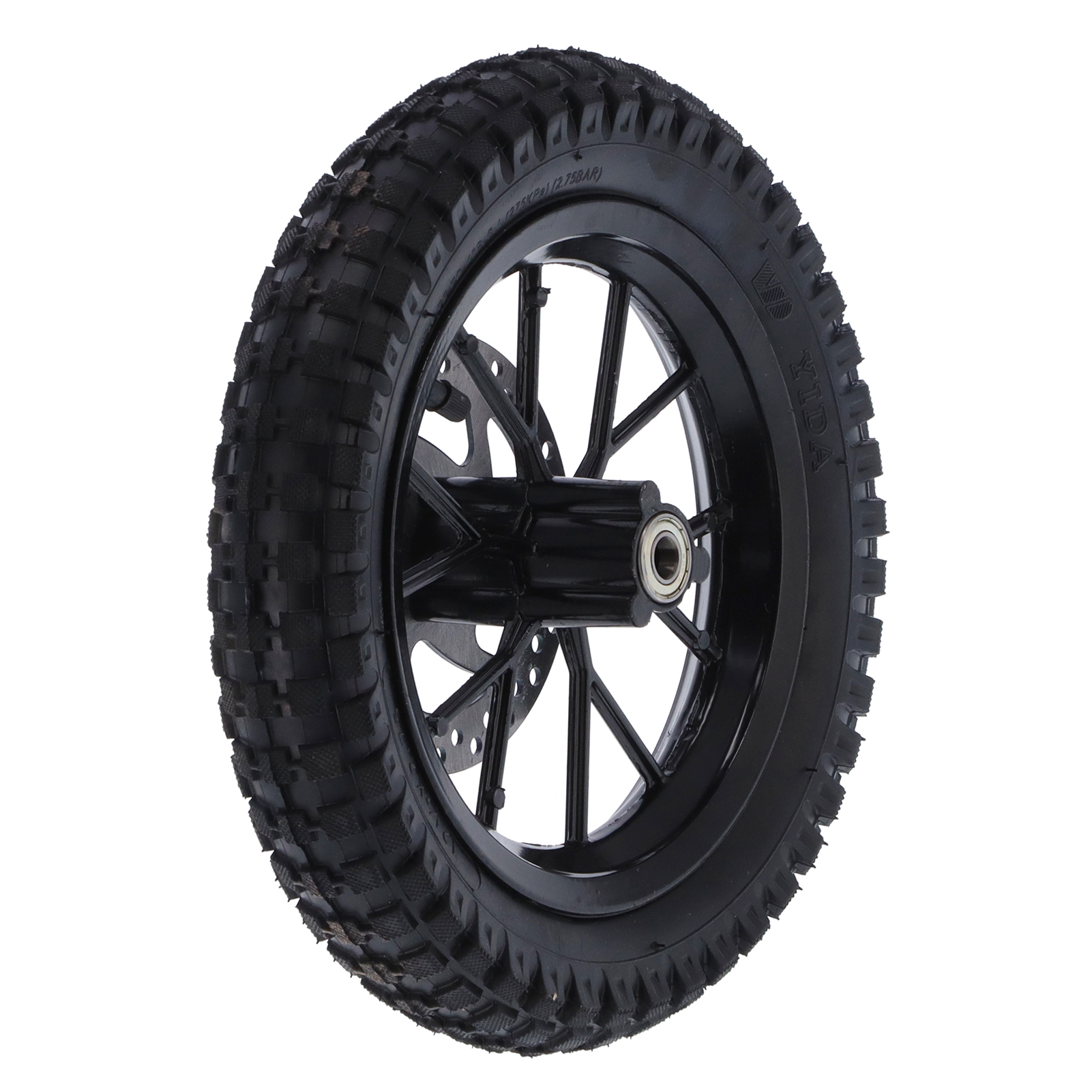 12,5 X 2,75 Zoll Gummivorderreifen, Bremsscheibe Und Ritzel Mit Schrauben Für 47-49 Cm³ 2-takt Mini-offroad-motorräder, Schwarz