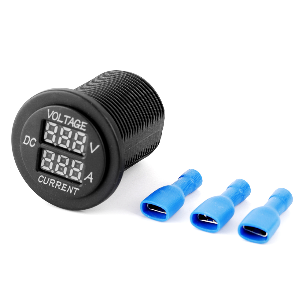 Runder Digitaler Led-voltmeter-amperemeter Für Motorrad, Auto, Boot