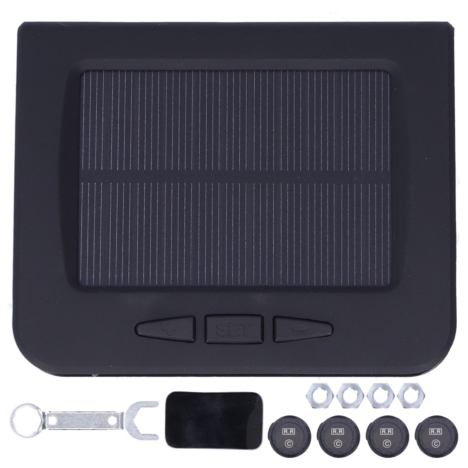 4-teiliger Ip67 Wasserdichter, Solarbetriebener, Externer Usb-reifendrucksensor Für Autos