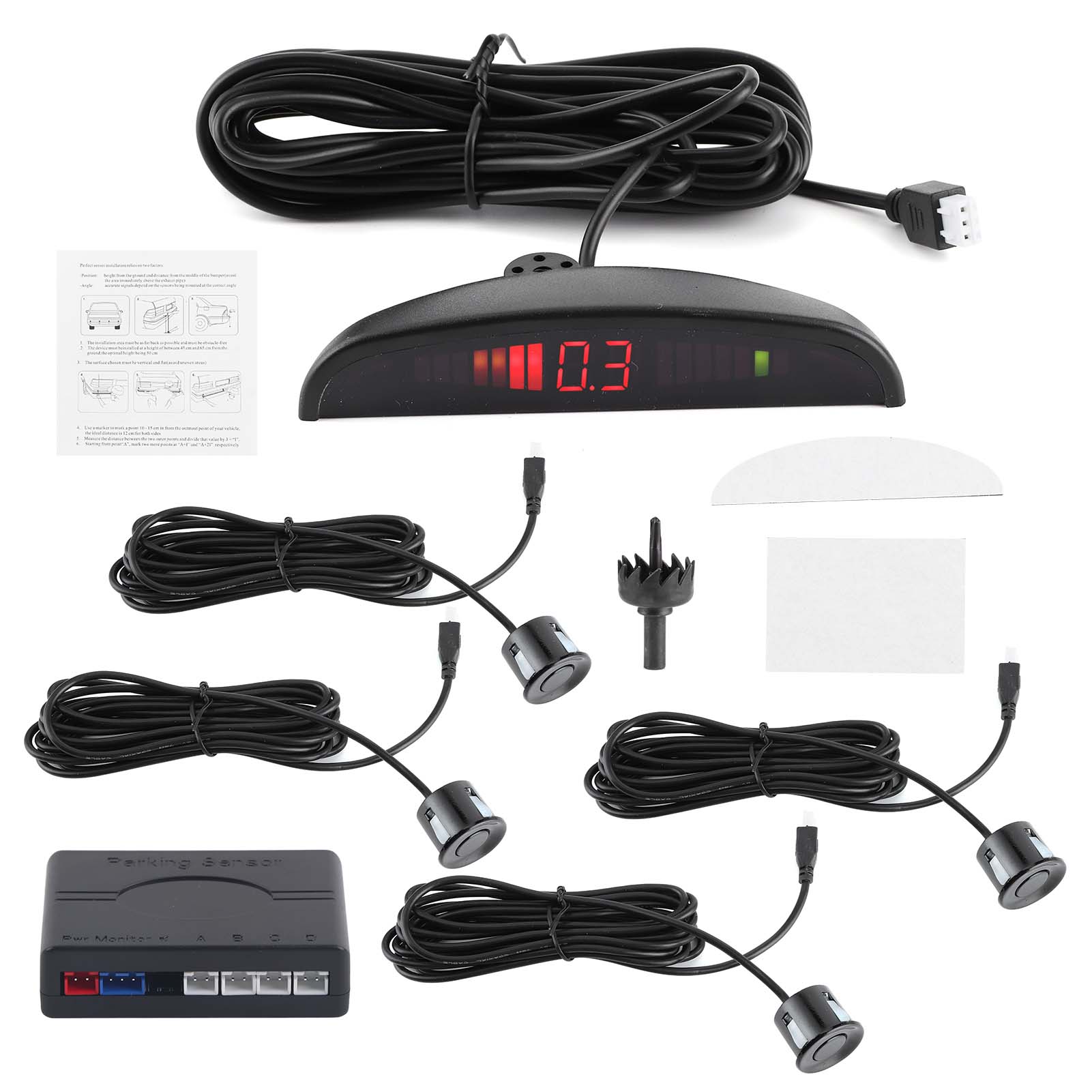12v Dc Radar-parkstation Mit 4 Sensoren Für Rückfahrkamera