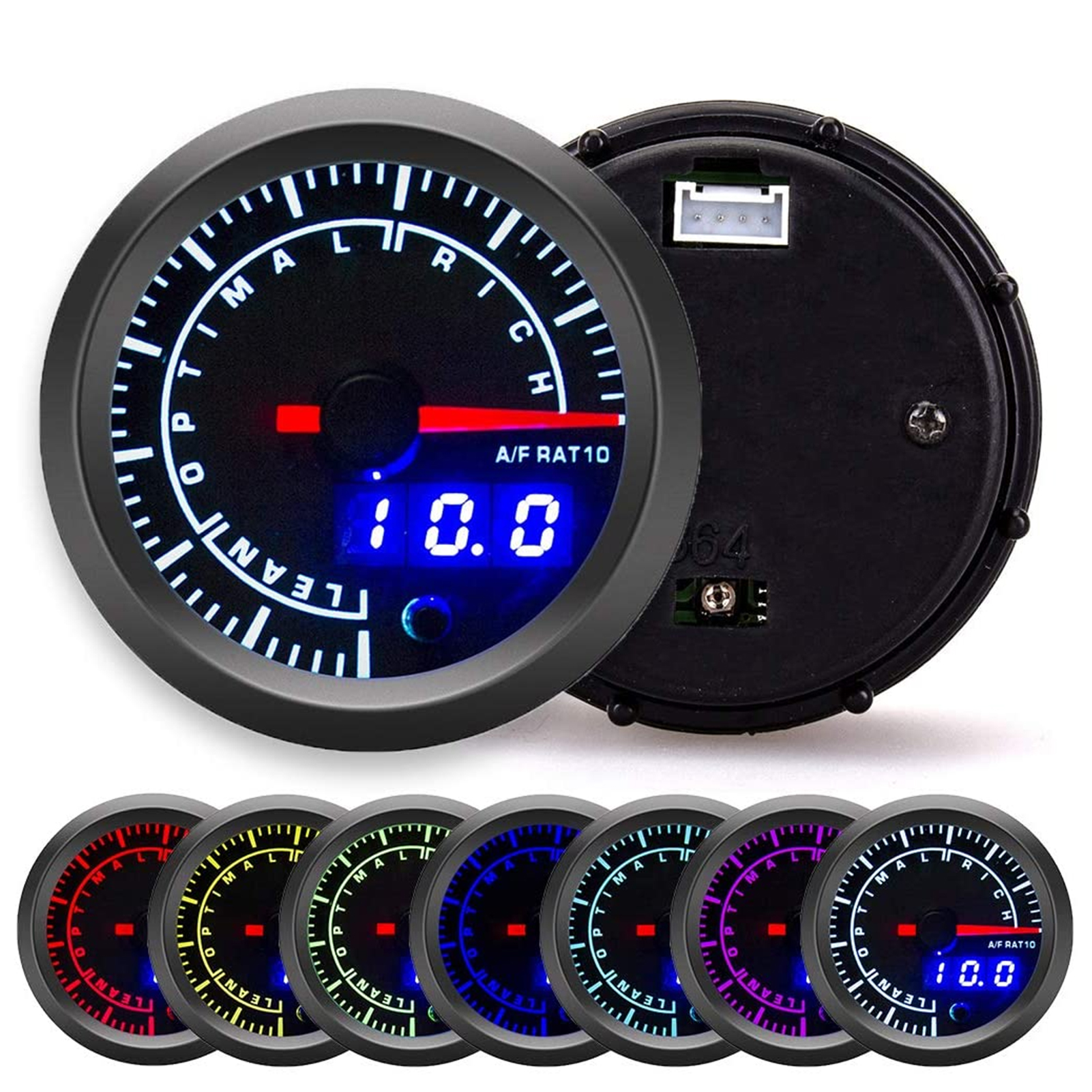 Universelle Luft-kraftstoff-verhältnis-anzeige Mit Digitaler Led-anzeige (52 Mm Zeiger) Für Kfz-instrumente