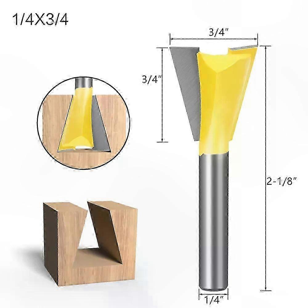 1/4"-schwalbenschwanzfräser-set, 6-mm-schaft, 14°-holzschnittwinkel, Fräswerkzeug Zum Schnitzen Und Für Die Holzbearbeitung