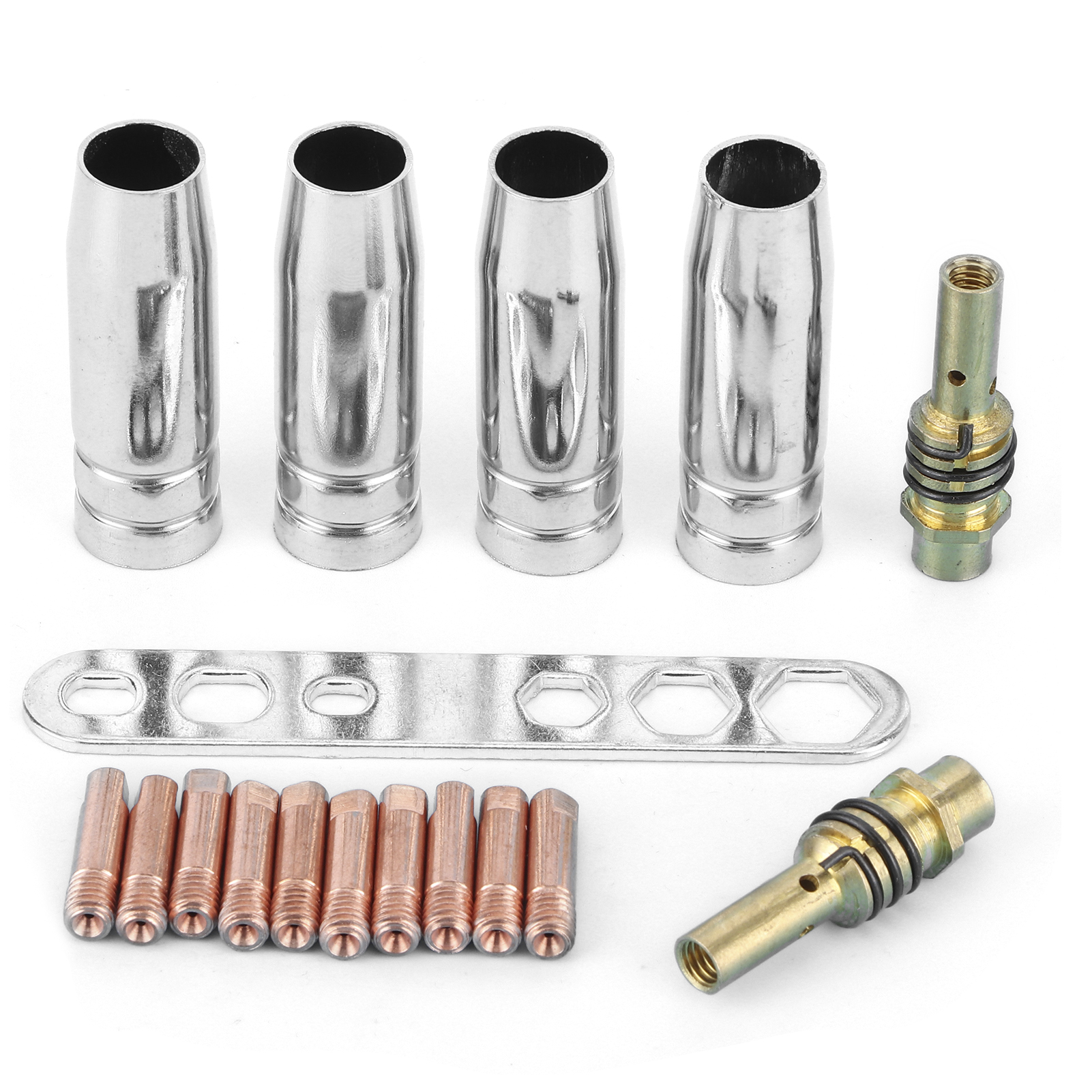 17-teiliges Mig/mag-schweißdüsenset, 0,8-mm-kontaktspitzen, Binzel 15ak-kompatibler Düsenhalter
