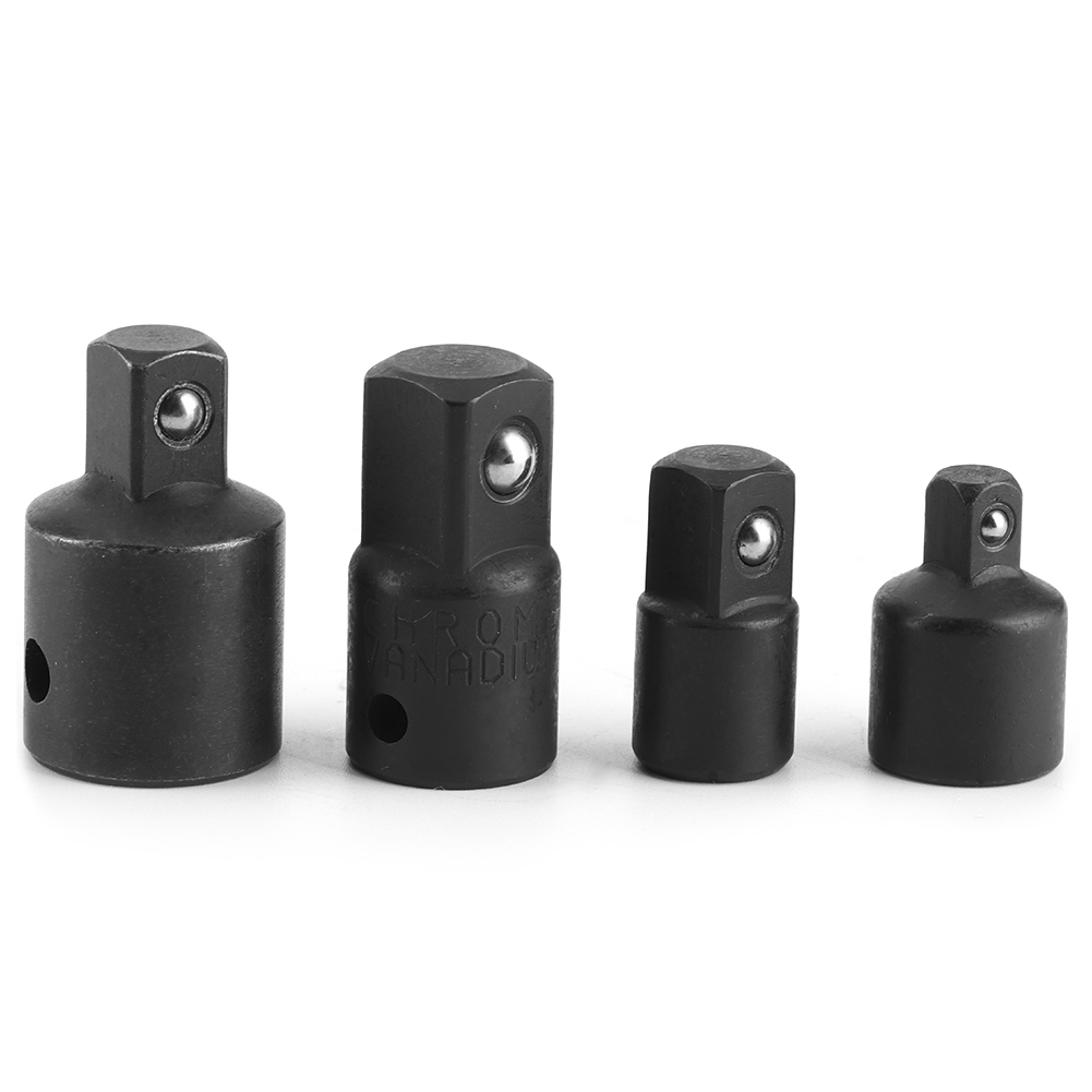 Satz Mit 4 Steckschlüsseladaptern Für 1/4-, 3/8- Und 1/2-zoll-elektroschrauber, Aus Schwarzem Chrom-vanadium-stahl, Mit Umrüstring.