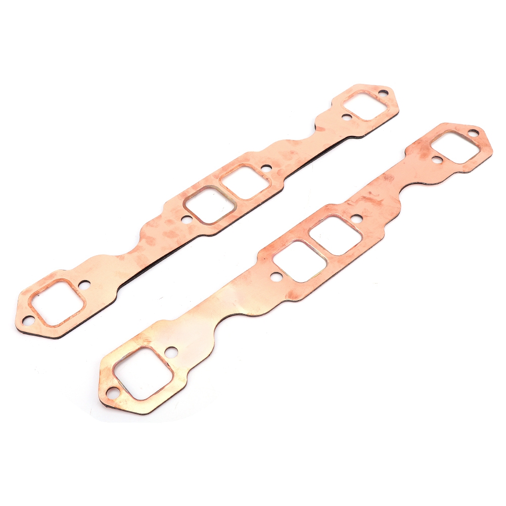 2 Wiederverwendbare Quadratische Auspuffkrümmerdichtungen Aus Kupfer Für Sbc Chevy 327 305 350