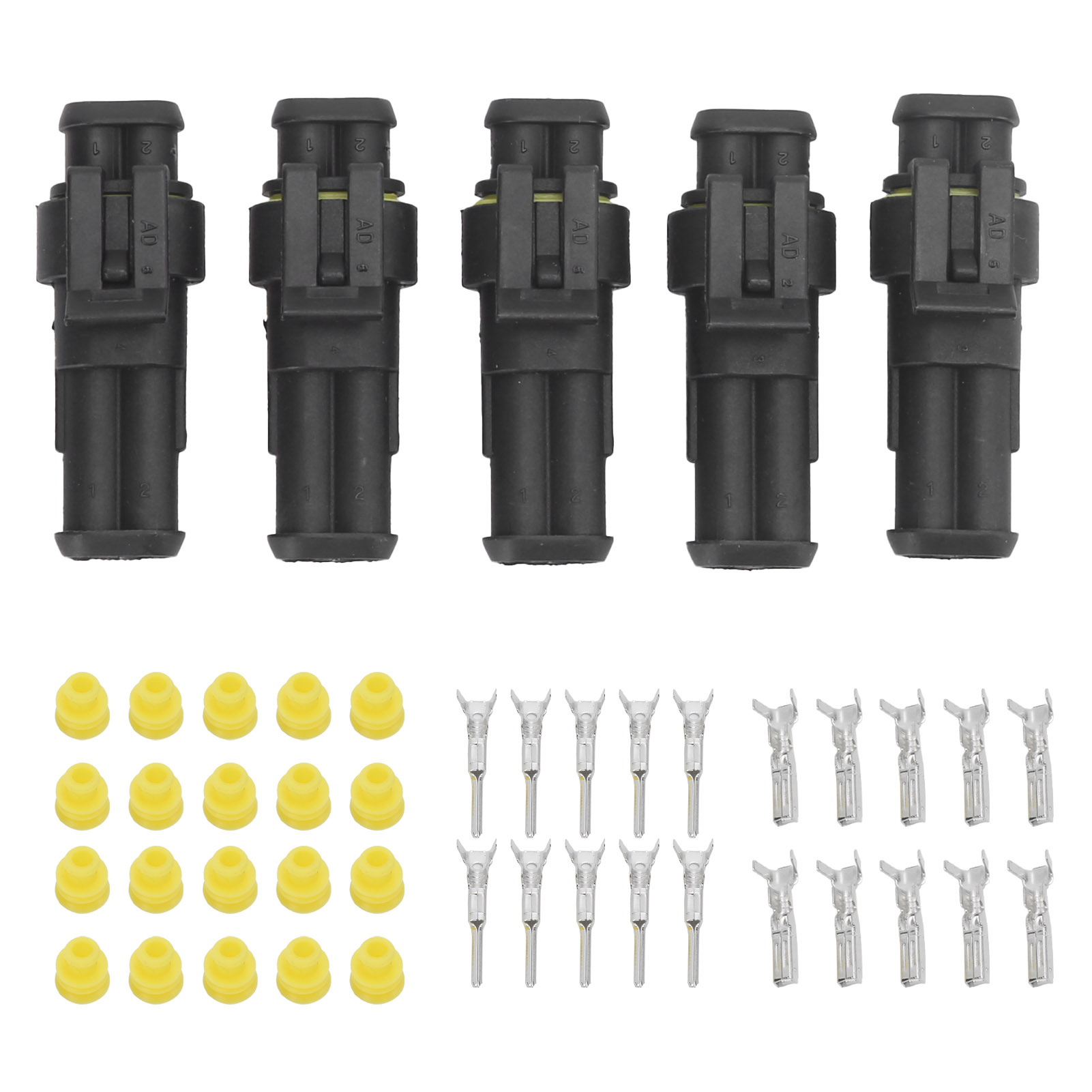 5 Ip67 Supersealed 2-polige Wasserdichte Elektrische Steckverbinder Für Autos, Lkws, Motorräder Und Boote