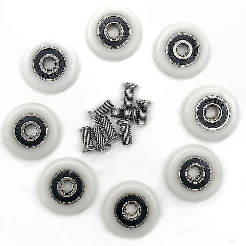 Packung Mit 8 Ersatz-duschtürrollen 23 Mm, Nylon-gleitrollen, Duschkabinen-aufhängungssystem, Hochbelastbare Führungswagen, Einfaches Austauschset.