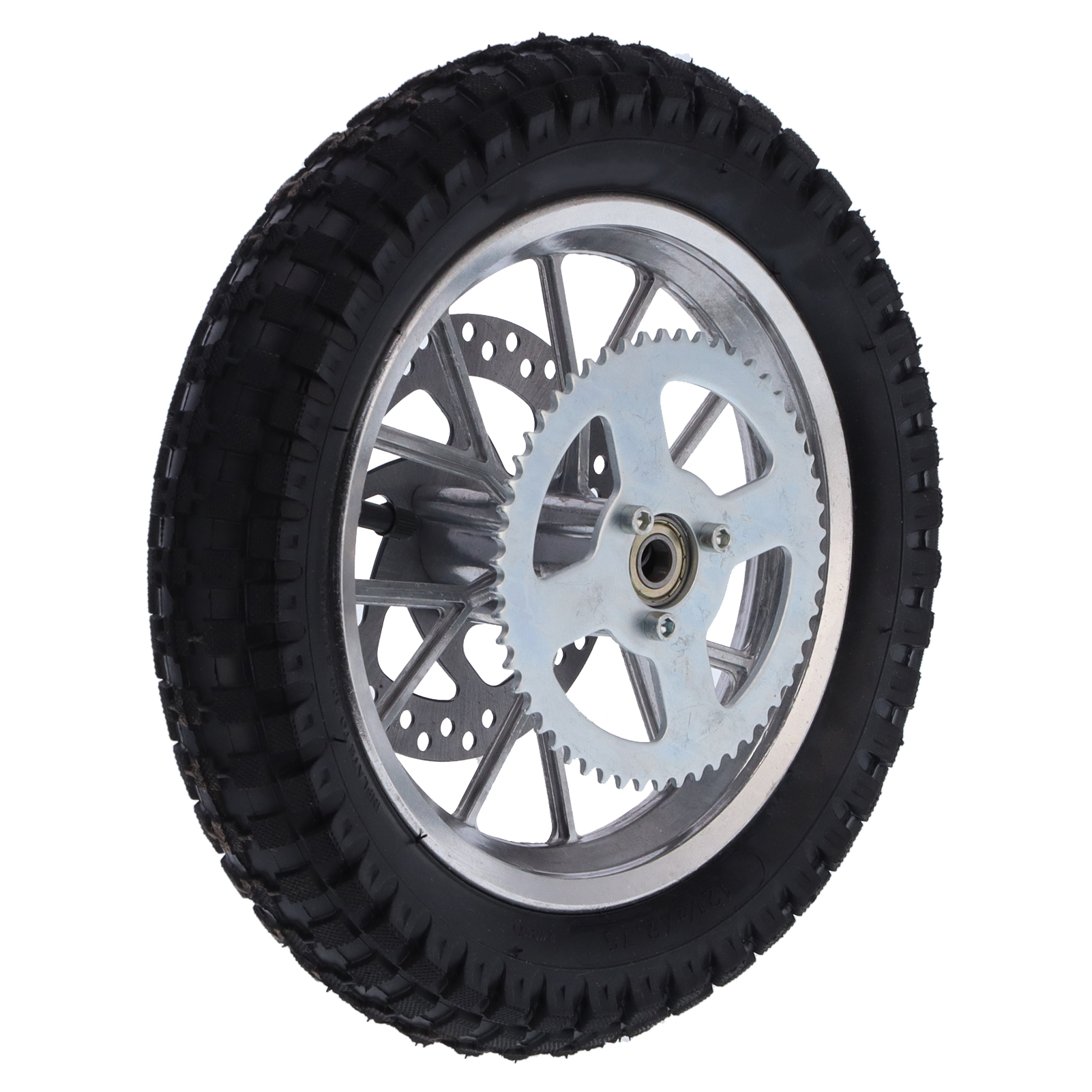 12,5 X 2,75 Zoll Mini-hinterrad Für Fahrräder, Rutschfest, Aus Gummi Und Stahllegierung, Für 47 Cm³ Und 49 Cm³ Zweitakt-motocross-motorräder, Silberfarben