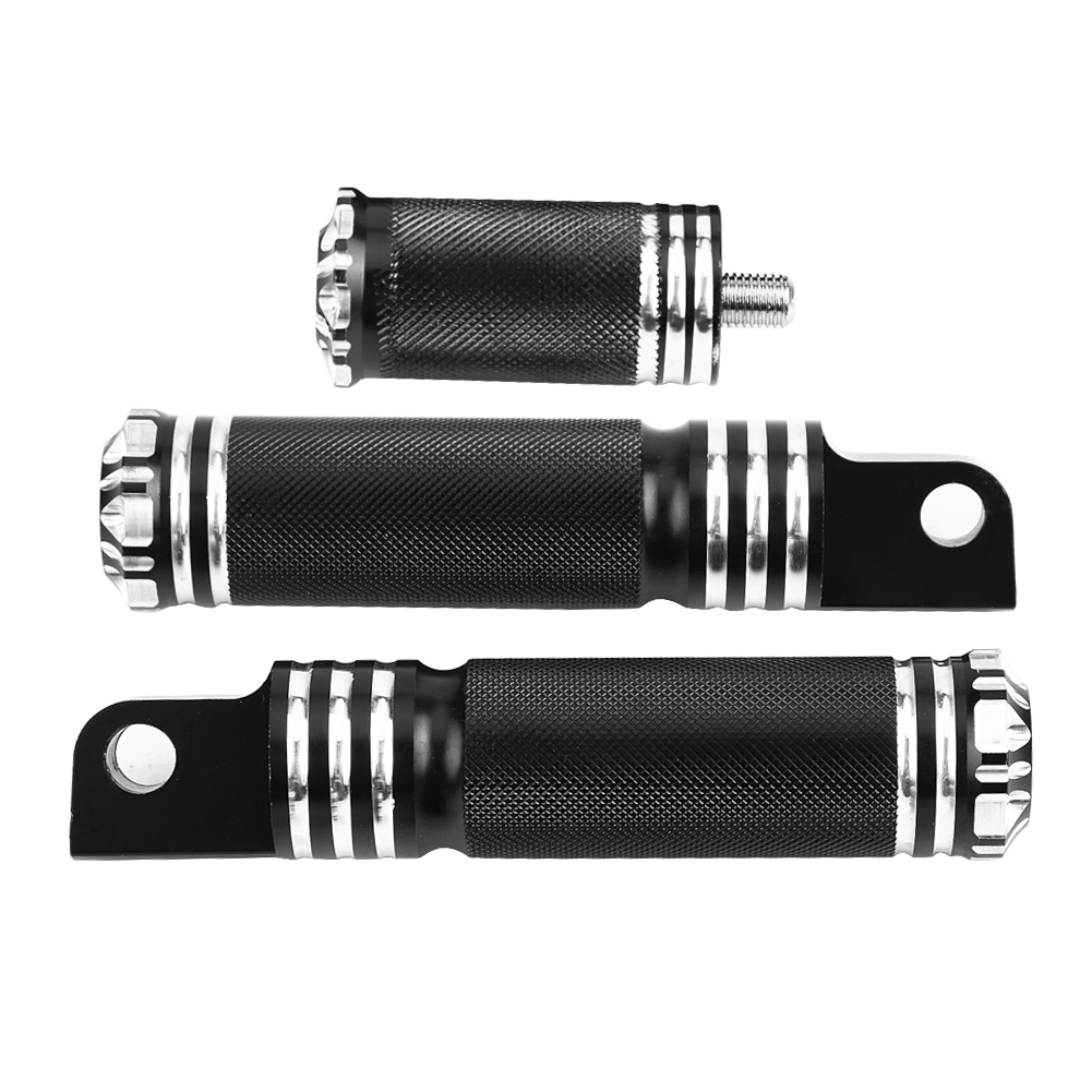 Paar Schwarze Cnc-gefräste Motorrad-fußrasten, Vordere Und Hintere Schalthebel, Motorradzubehör Aus Aluminium.