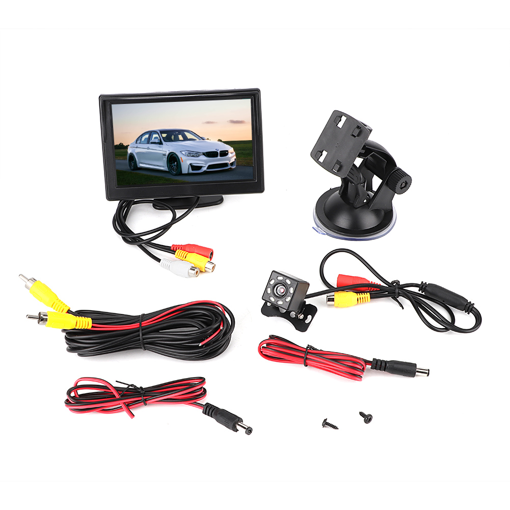5 Tft-lcd-bildschirme, 2 Videoeingänge Mit Wasserdichter Kamera, 8 Nachtsicht-leds Für Autos