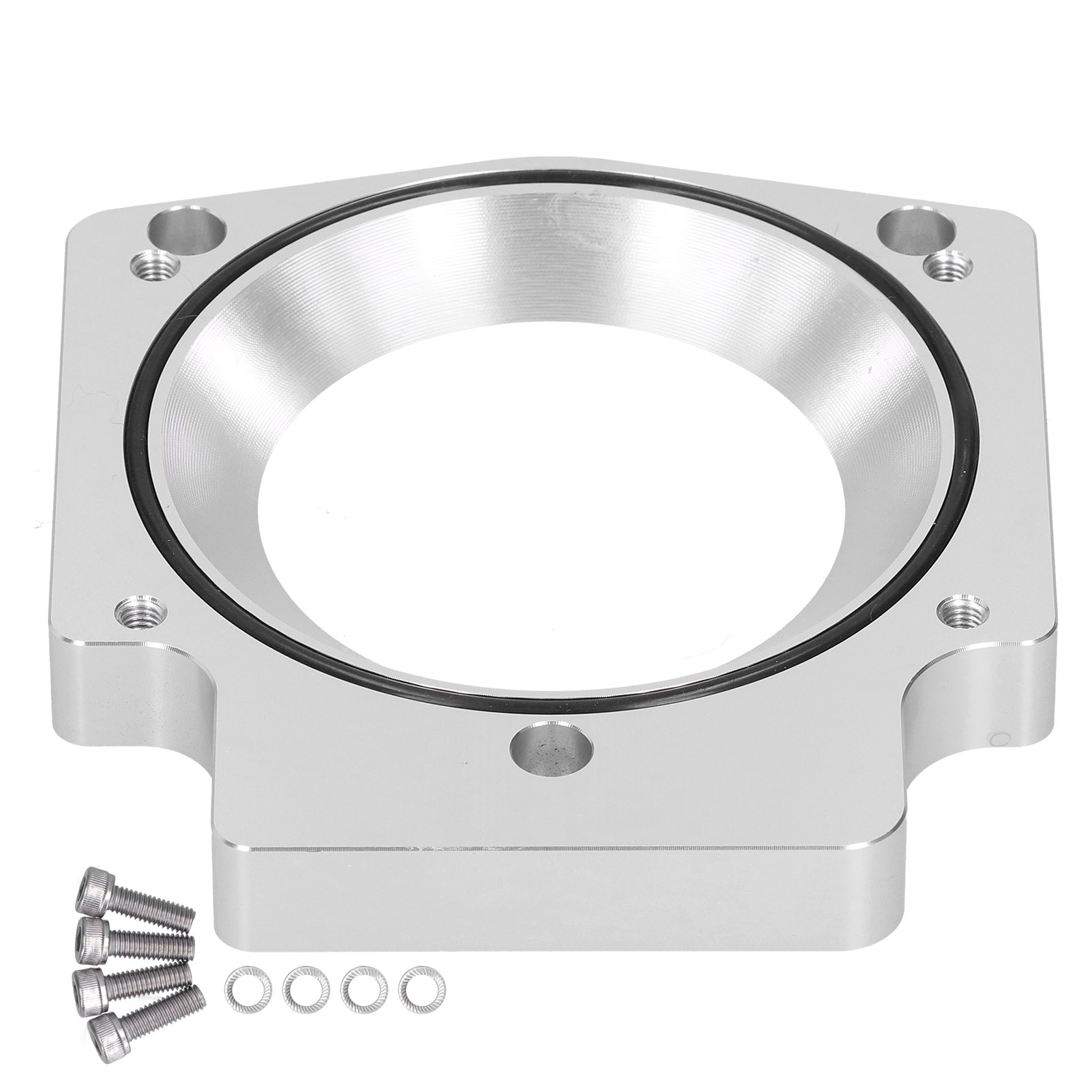 4x Drosselklappen-ansaugkrümmeradapter Aus Aluminiumlegierung, Distanzstück, Kompatibel Mit Gm Ls1 Ls2 Ls6 Lsx Ls4, Silber