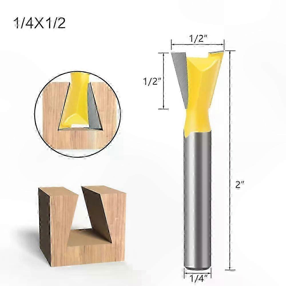 1/4"-schwalbenschwanzfräser, 6 Mm Schaft, 14 Grad, Satz Fräser Für Holz, Holzbearbeitung Und Gravur, Professionelles Holzbearbeitungswerkzeug.