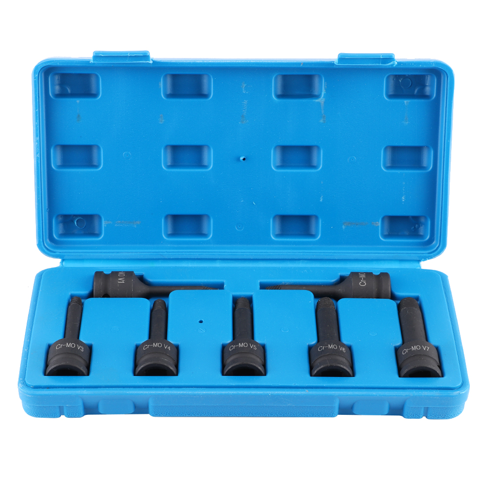 Set Mit 7 Bolzenausdrehern Für Beschädigte Schrauben, 1/2 Zoll (12,5 Mm) Vierkantkopf, Für Abgenutzte Schrauben, Beschädigte Gewinde Und Abgebrochene Bolzen, Einfaches Ausbauwerkzeug
