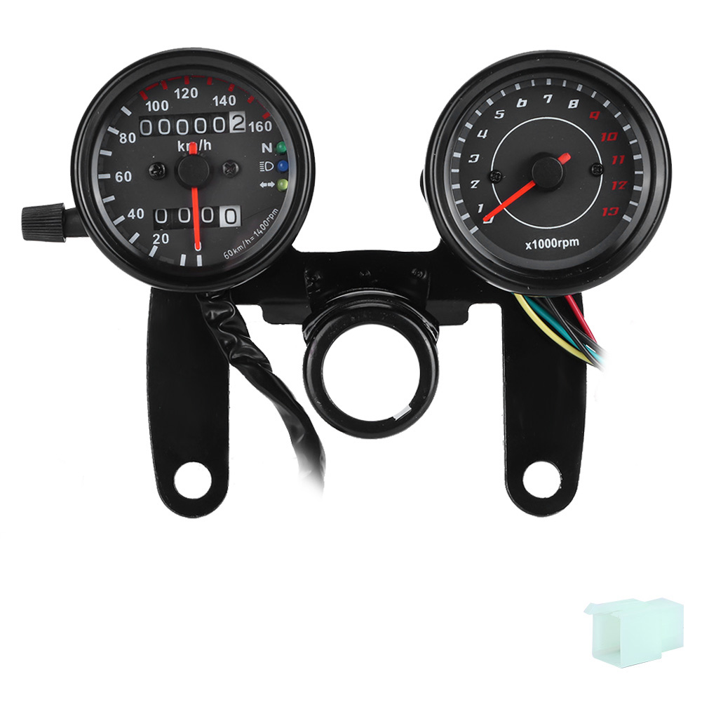 Universeller Motorrad-tachometer 12v 0-160 Km/h 13000 U/min Mit Led-hintergrundbeleuchtung, Drehzahlmesser Und Kilometerzähler, Ersatzteil Für Das Armaturenbrett.