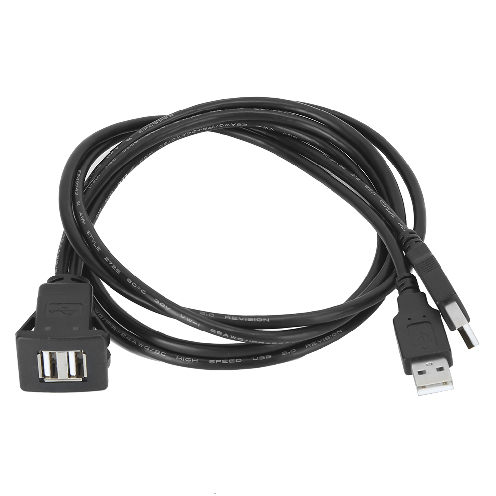 Wasserdichtes Usb 2.0-verlängerungskabel Mit Zwei Schnittstellen, 1 M/3,3 Ft Armaturenbrettadapter Für Die Datenübertragung