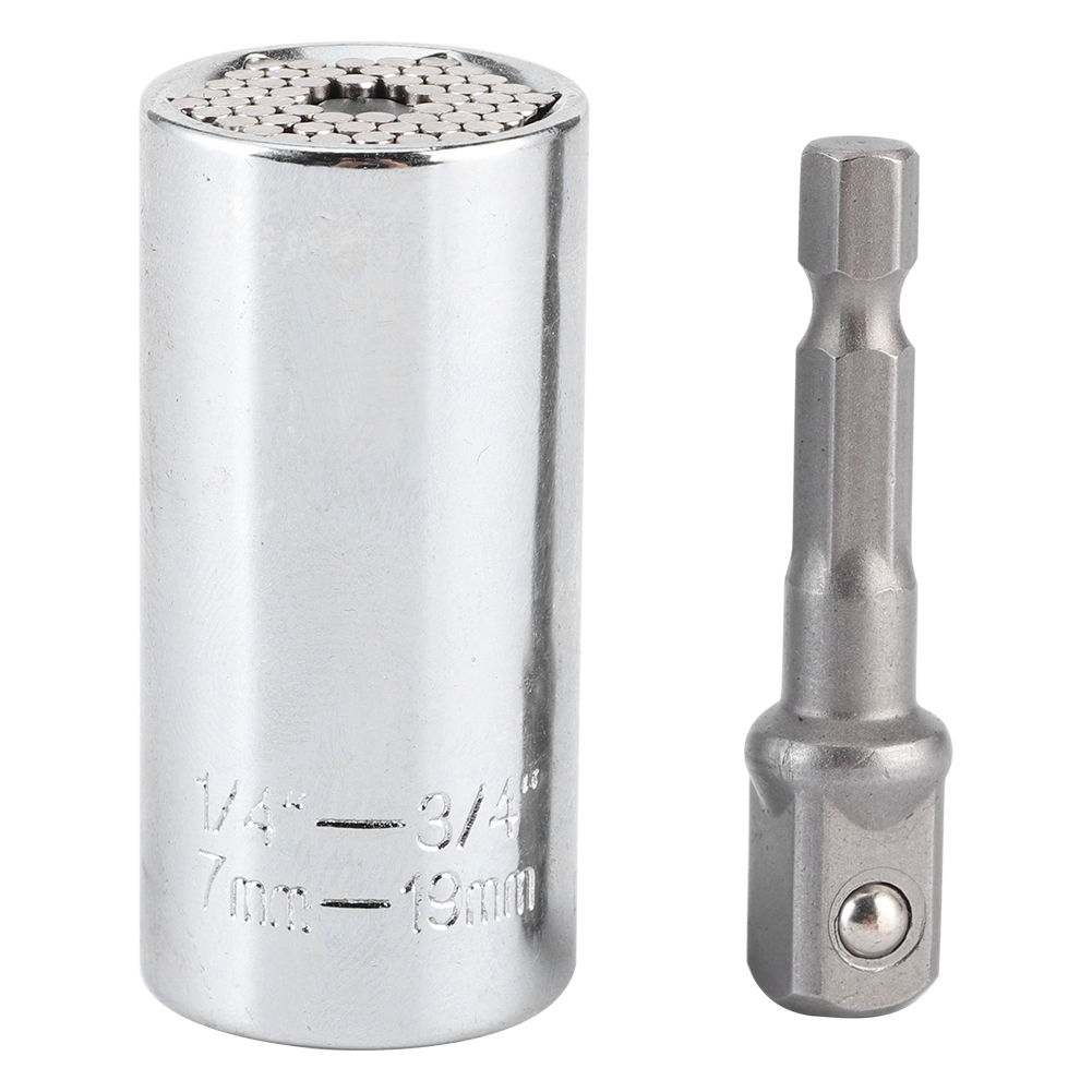 Set Mit 2 Selbstsichernden Universal-steckschlüsseln 7–19 Mm/0,3–0,7 Zoll, 3/8-zoll-multifunktions-ratschenschlüssel Für Bohrmaschinen, Geschenkwerkzeug