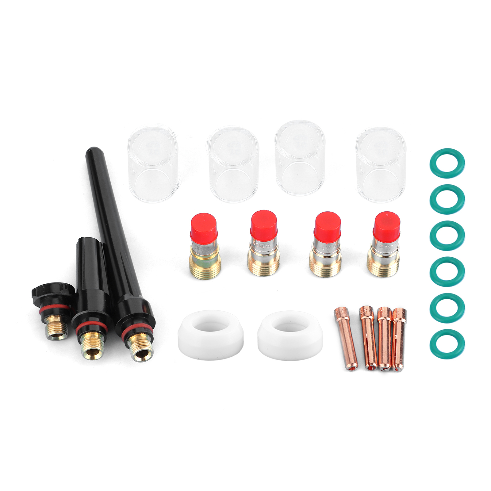 23-teiliges Set Aus Hitzebeständigem Glas, Gasverteiler-linsensatz, Wig-schweißzusatzwerkstoffe Wp-17/18/26