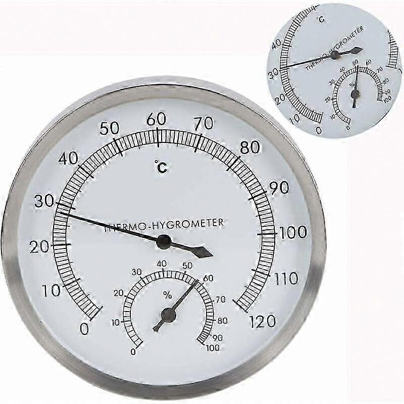 2-in-1-thermometer-hygrometer Aus Edelstahl, Thermo-hygrometer Für Sauna Und Dampfbad, Innenzubehör Mit Skala