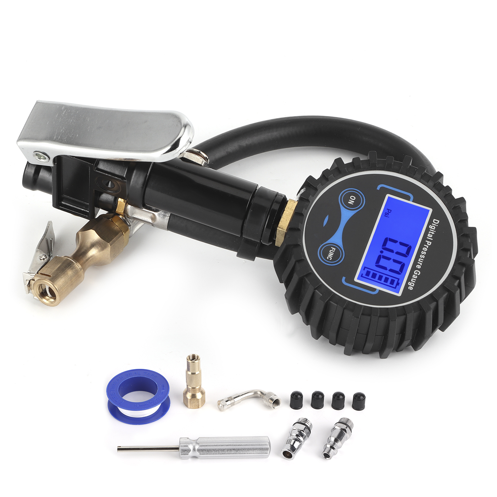 Reifendruckmesser 200 Psi, Digitaler Lcd-monitor Mit Led-beleuchtung Für Auto-, Pkw- Und Motorrad-reifenfüller.