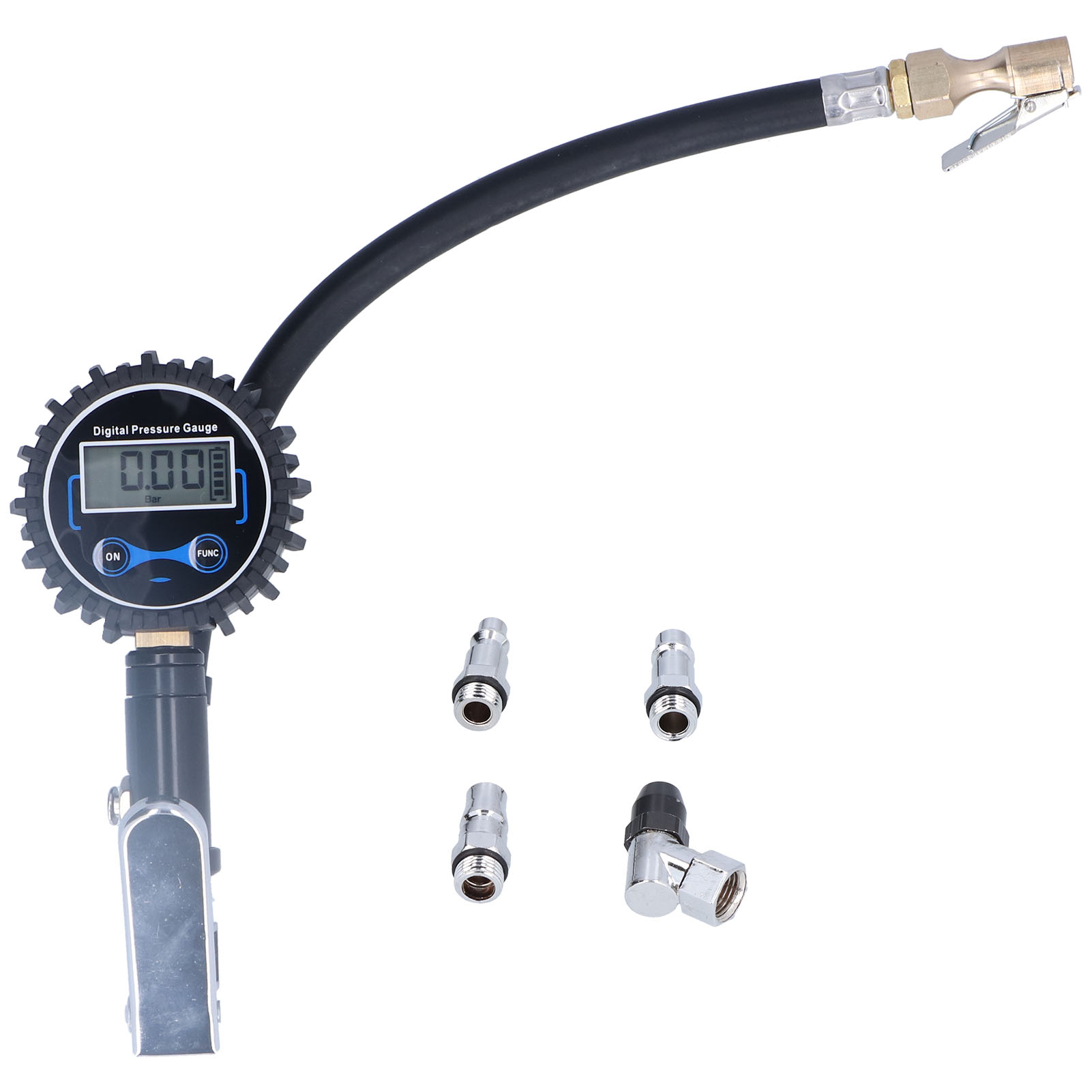 200psi 14bar Lcd-reifendruckmesser Mit Led-beleuchtung Für Auto, Transporter, Motorrad, Atv