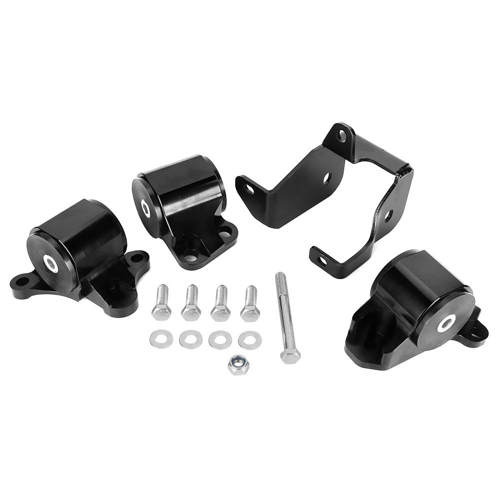 B&d Motorhalterungssatz Aus Schwarzem Aluminium Für Honda Civic 1996-2000