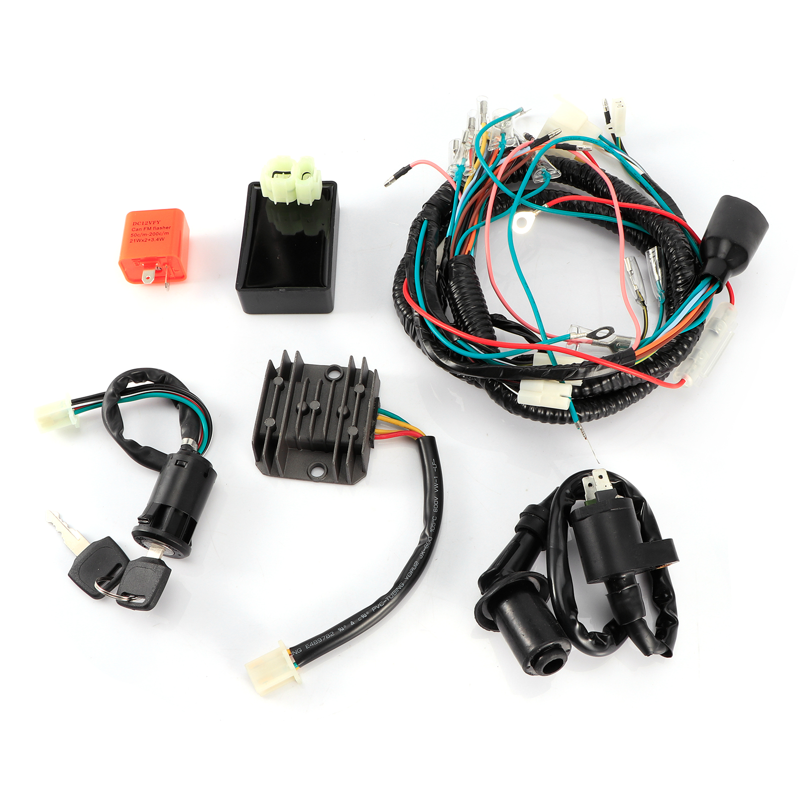Elektrischer Kabelsatz (1 Satz) Inklusive Hupe, Zündschalter, Zündspule, Cdi Und Verkleidung, Kompatibel Mit Honda Cg125 150 Cm³