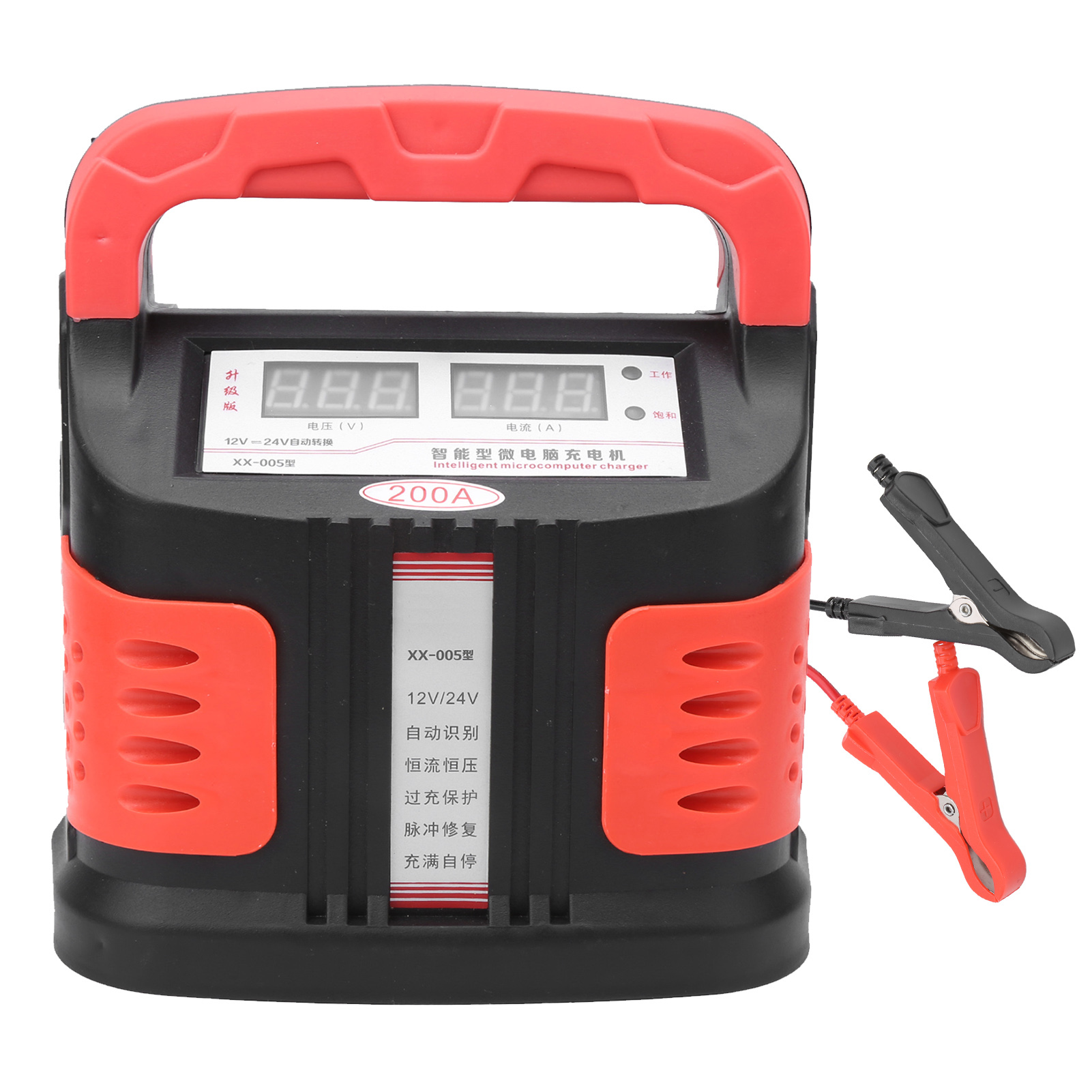 Intelligentes 12v/24v-ladegerät Mit Lcd-display, Impulsreparatur Für Auto, Motorrad, Lkw, 160v–260v Cn-stecker