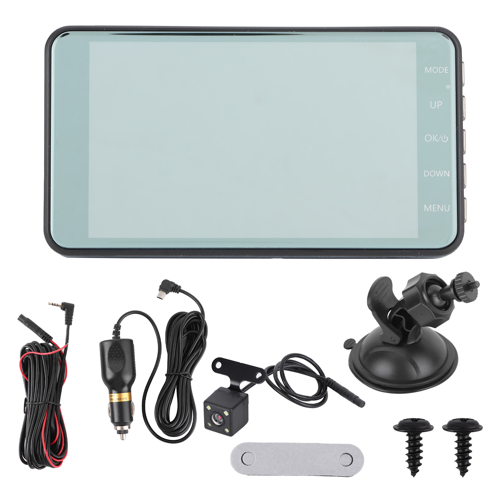 4-in-1 Dual-lens-touchscreen-dashcam, 1080p-dvr-recorder, 170°-weitwinkel, Nachtsicht, G-sensor.