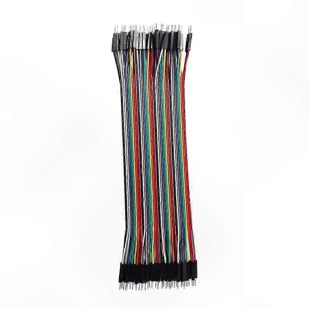 Packung Mit 40 Mehrfarbigen Dupont-jumperkabeln, 40-poligem Flexiblem Flachbandkabel, Stecker-buchsen-verbindungen Für Arduino, Elektronikprojekte Und Diy-projekte.