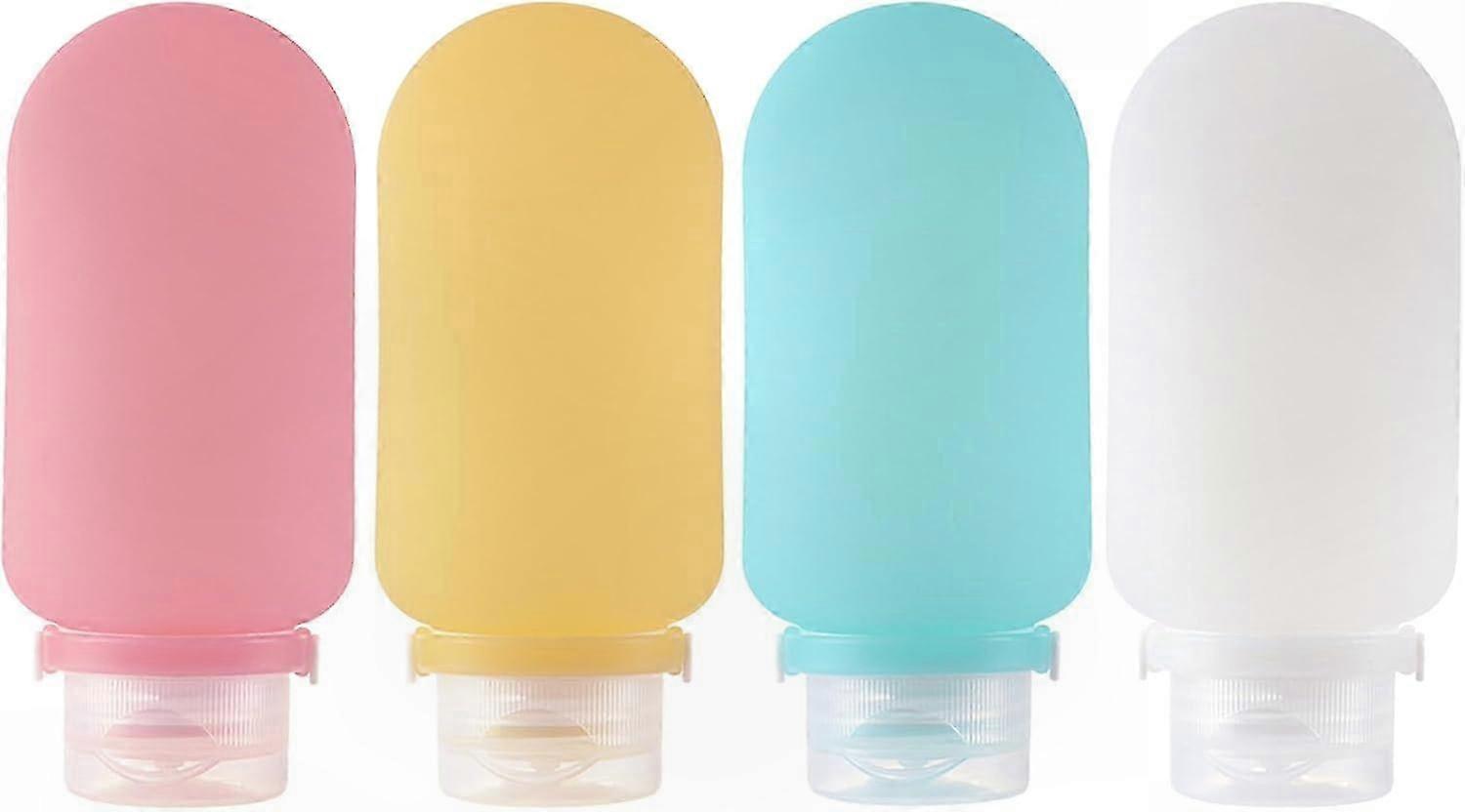 Nachfüllbare Silikon-reiseflaschen, 90 Ml, 4er-set, Für Shampoo, Duschgel, Lotion, Creme, Seife Und Toilettenartikel.
