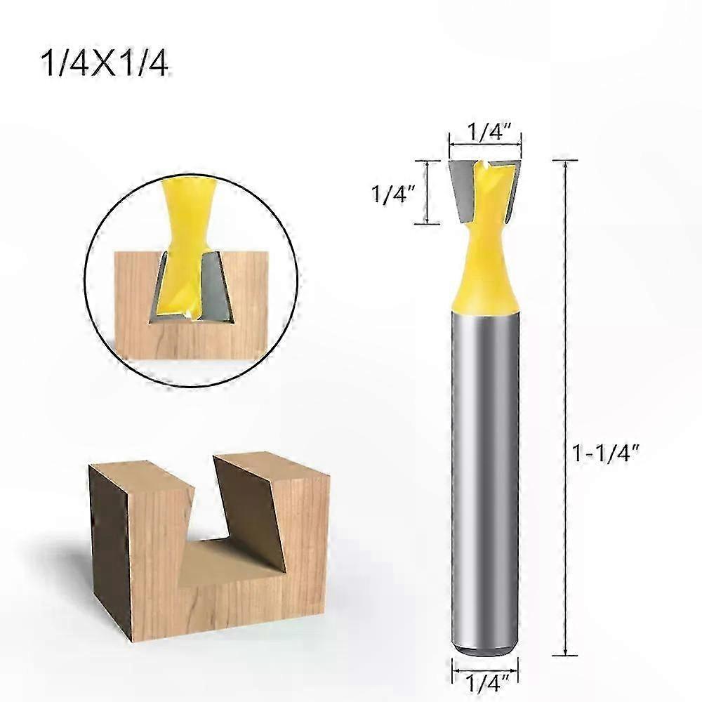 1/4"-schwalbenschwanzfräser-set, 6 Mm Schaft, 14° Winkel, Holzbearbeitungsfräser Für Gravur- Und Holzbearbeitungsprojekte - 6-teilig
