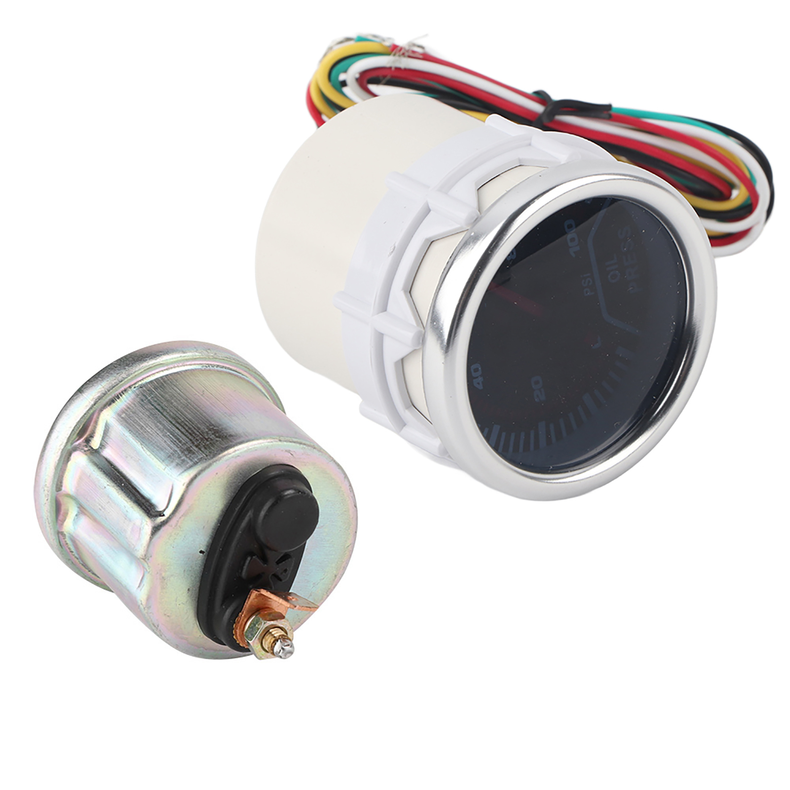 Universelles Digitales Öldruckmessgerät 0-100 Psi 52 Mm 12 V Weiß Für Kfz-öldruck