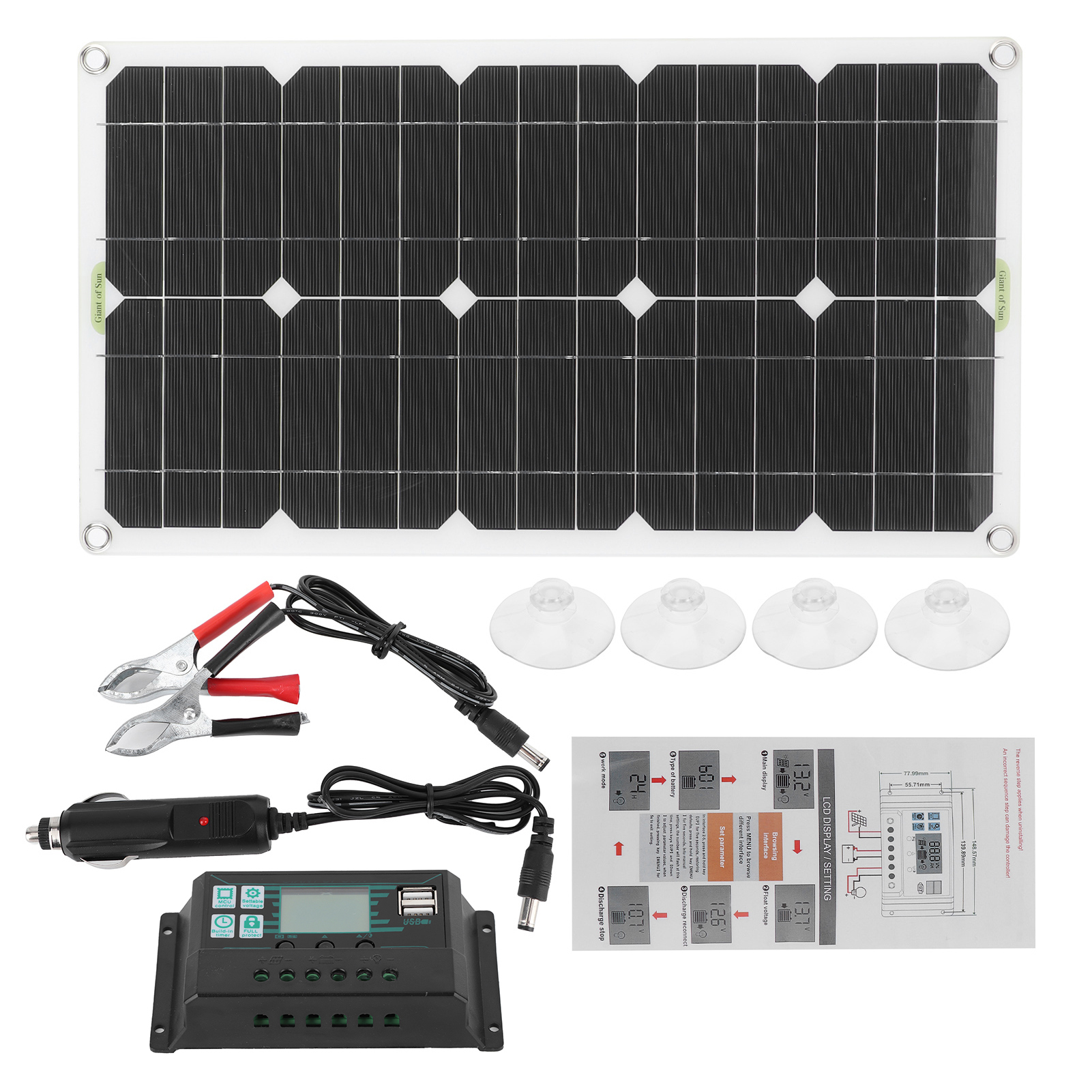 28w Universal-solarladegerät, Tragbar, Monokristallines Panel, Usb, Wasserdicht