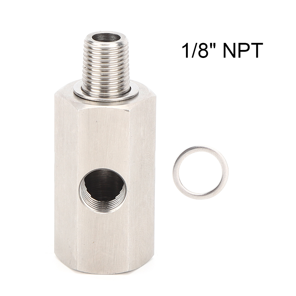 Edelstahlanschluss Für Öldrucksensor, 1/8-zoll-npt-t-stück, Turbo-leistungsanschluss, Kfz-teil
